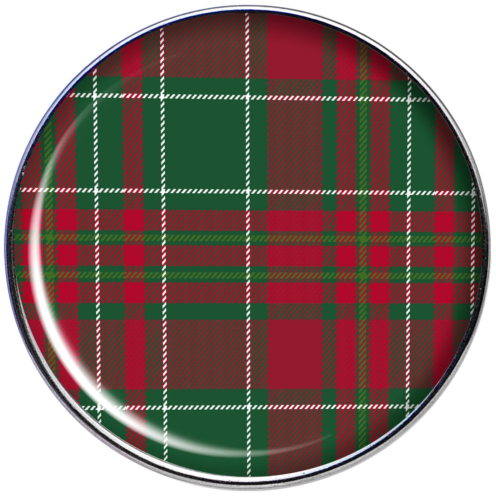 16G 1/4 Christmas Red Green Plaid Tragus Cartilage Earring - Image 2