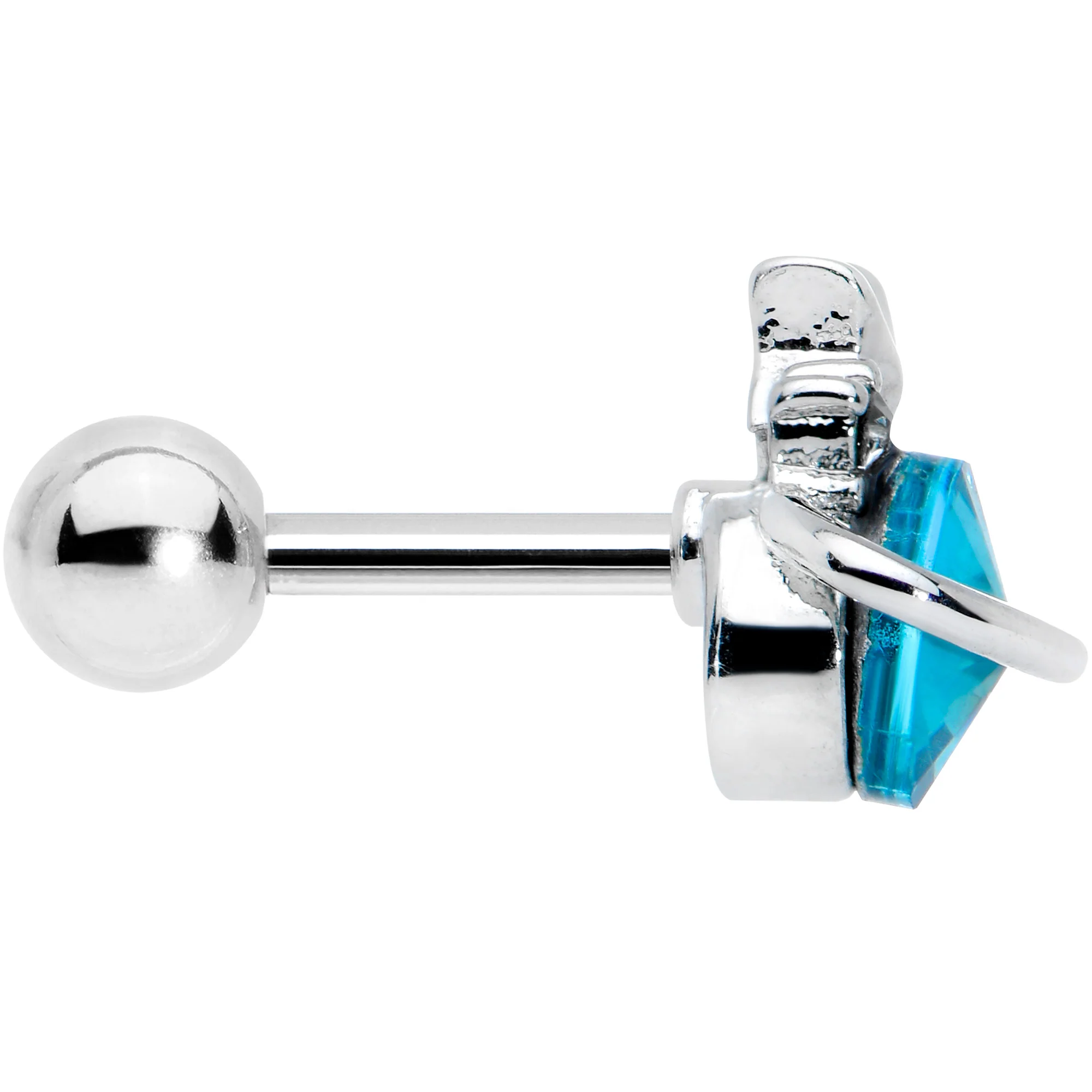 16G 1/4 Clear Blue Gem Saturn Star Cartilage Tragus Earring - Image 3