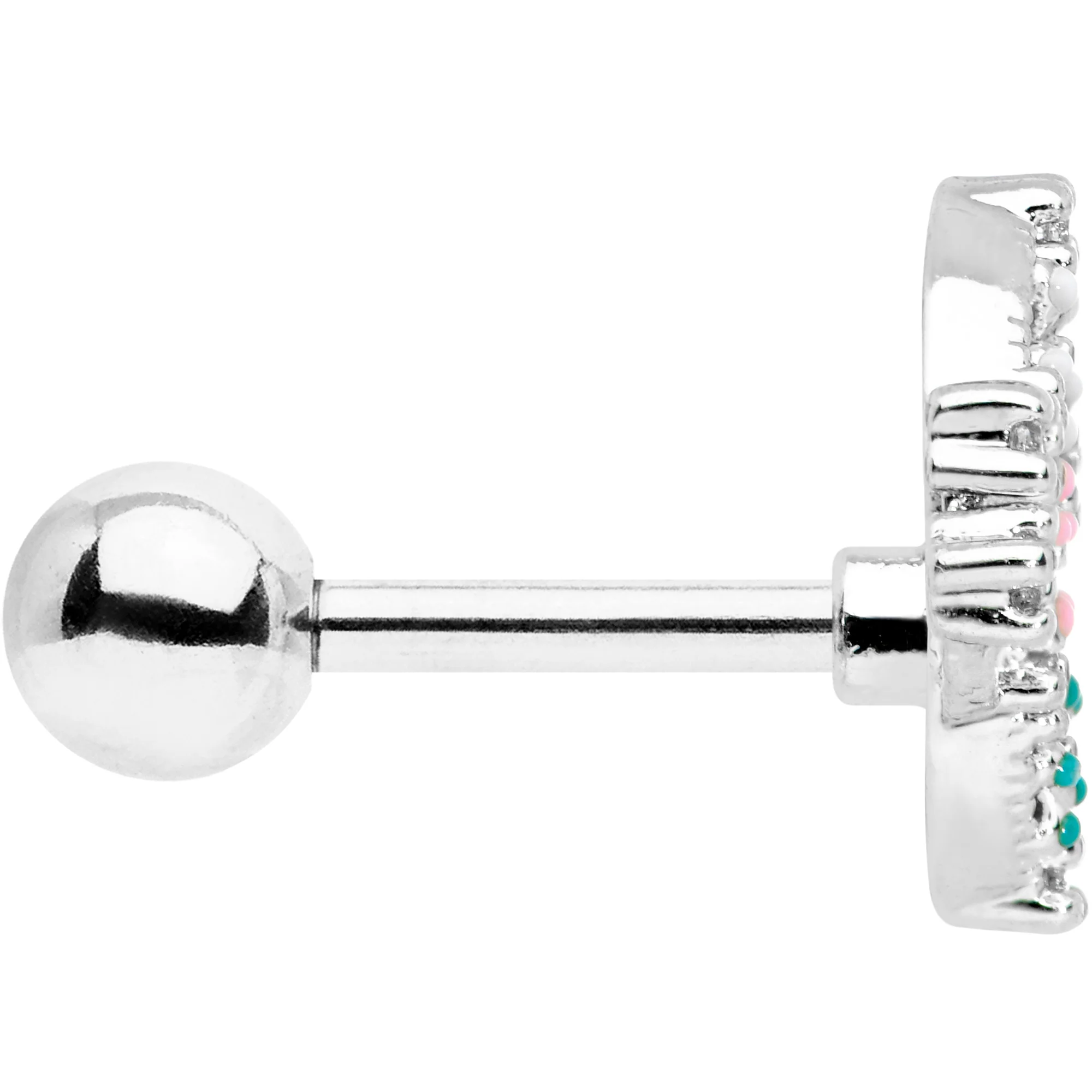 16G 1/4 Clear CZ Gem Abstract Butterfly Cartilage Tragus Earring - Image 3