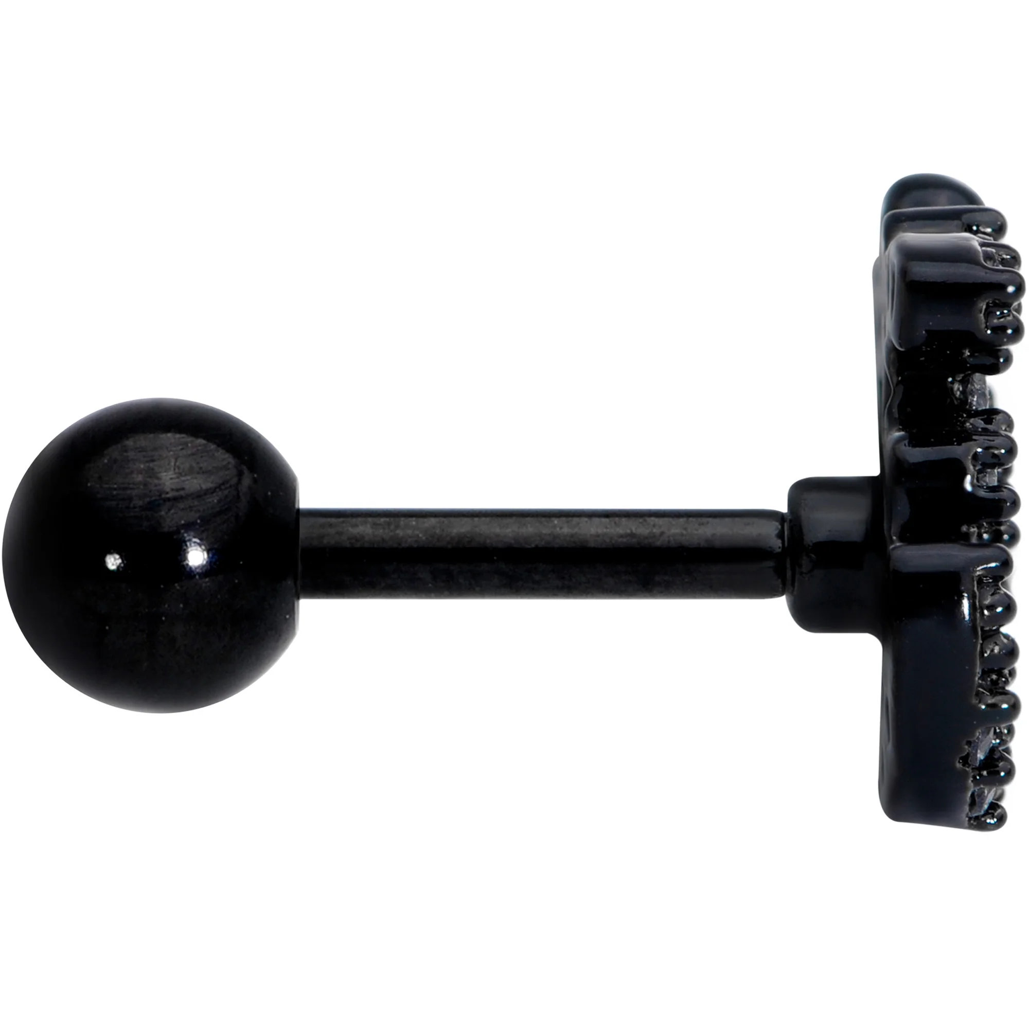 16G 1/4 Clear CZ Gem Black PVD Amazing Om Cartilage Tragus - Image 3
