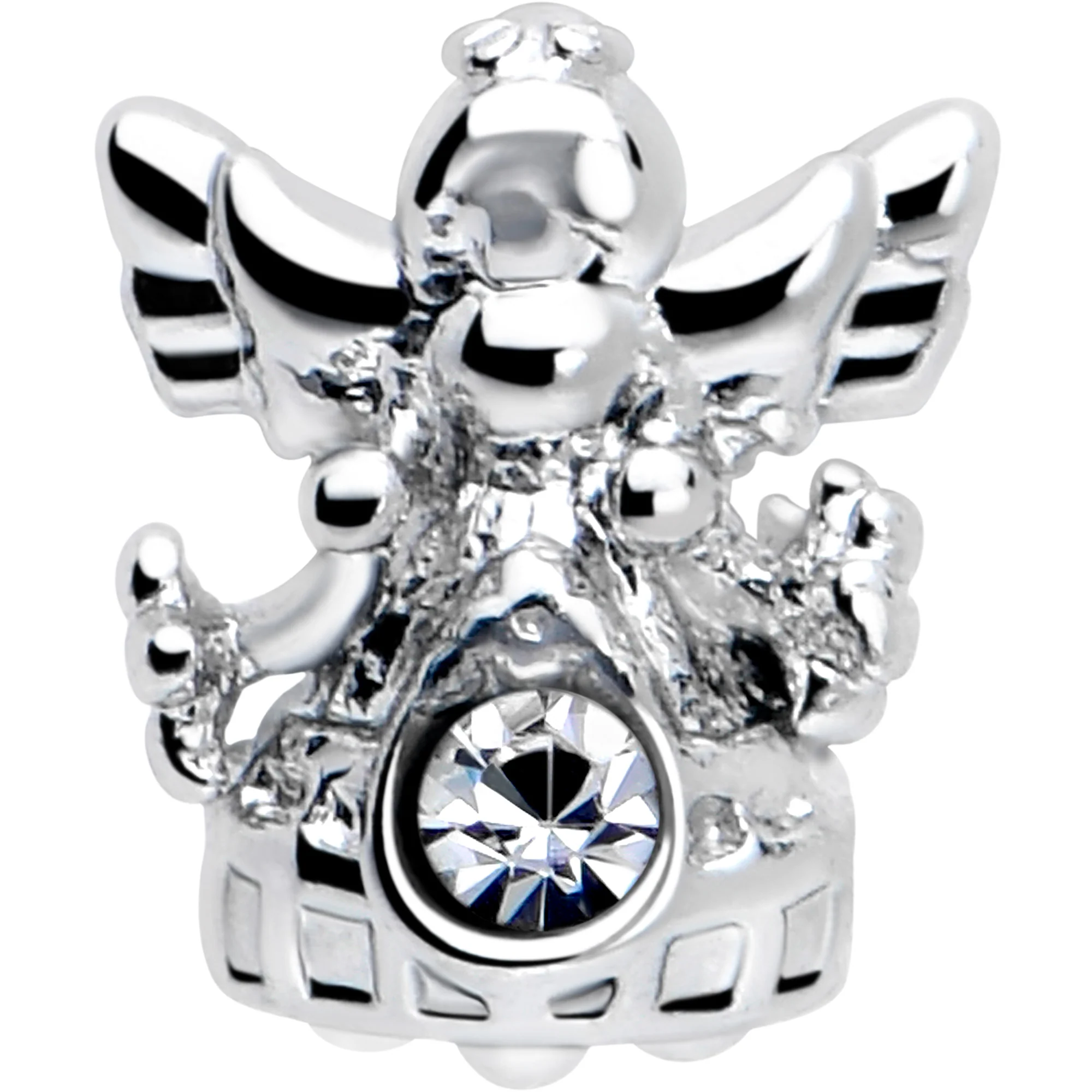 16G 1/4 Clear CZ Gem Fabulous Angel Cartilage Tragus Earring - Image 4