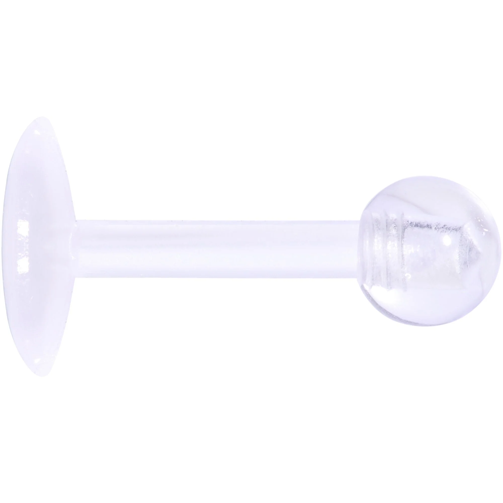 16G 1/4 Clear Flexible Bioplast Labret Monroe Tragus Retainer - Image 2