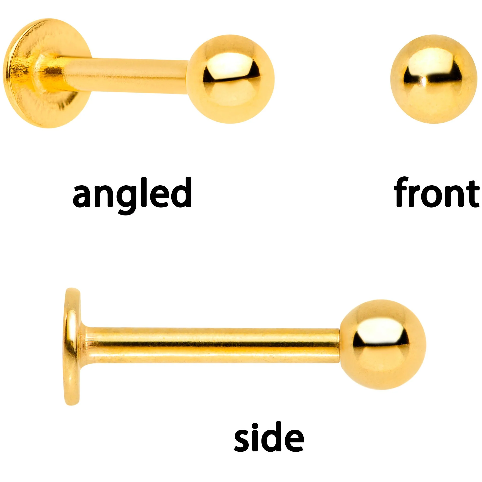 16G 1/4 Clear Gem Gold Tone Flower Cartilage Tragus Set of 3 - Image 4