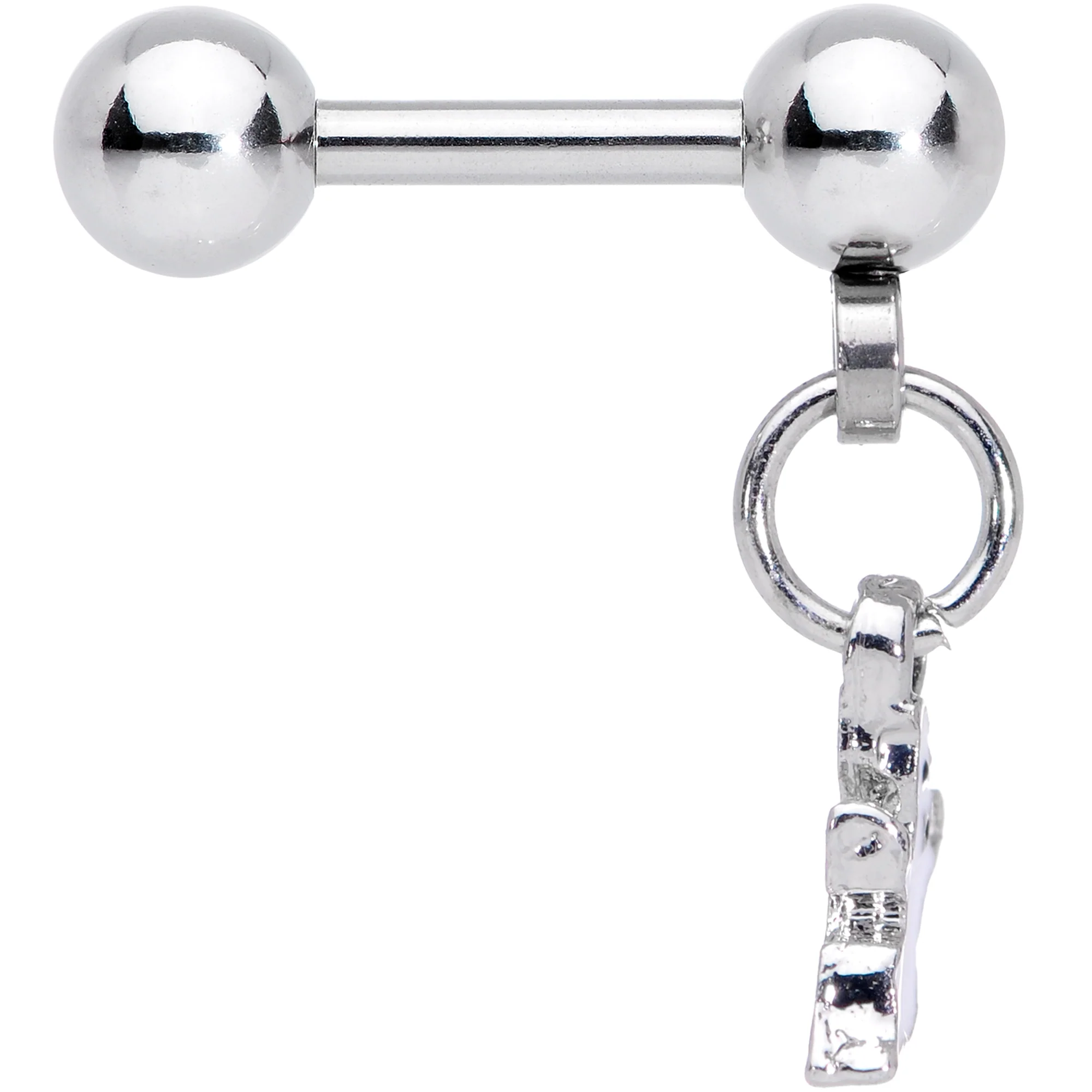 16G 1/4 Clear Gem Happy Ghost Halloween Dangle Cartilage Earring - Image 3