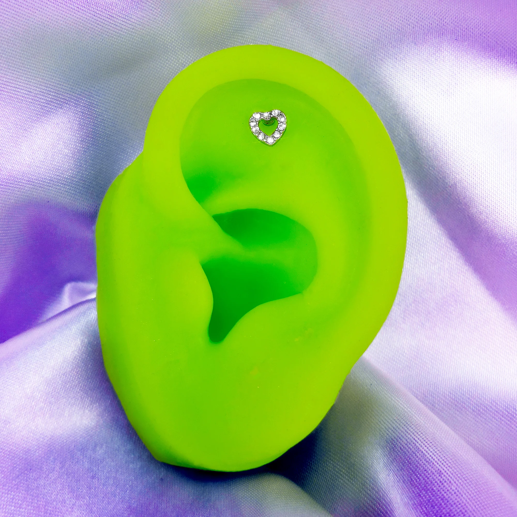 16G 1/4 Clear Gem Heart Infinity Sign Cartilage Earring Curation Set of 4 - Image 2