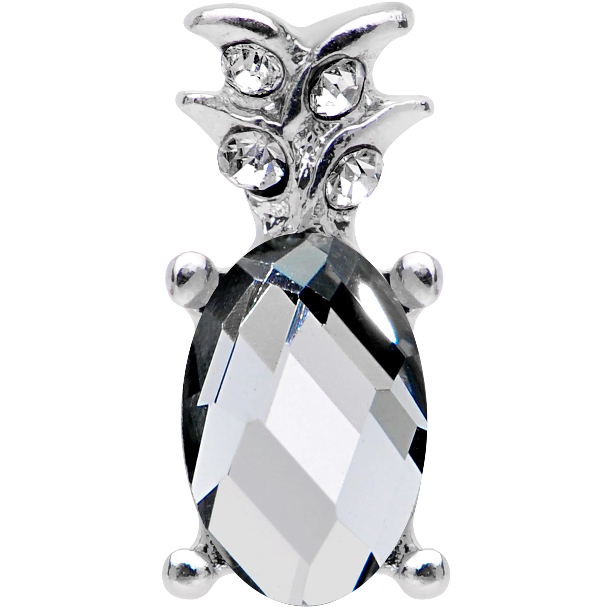 16G 1/4 Clear Gem Juicy Pineapple Cartilage Tragus Earring - Image 2