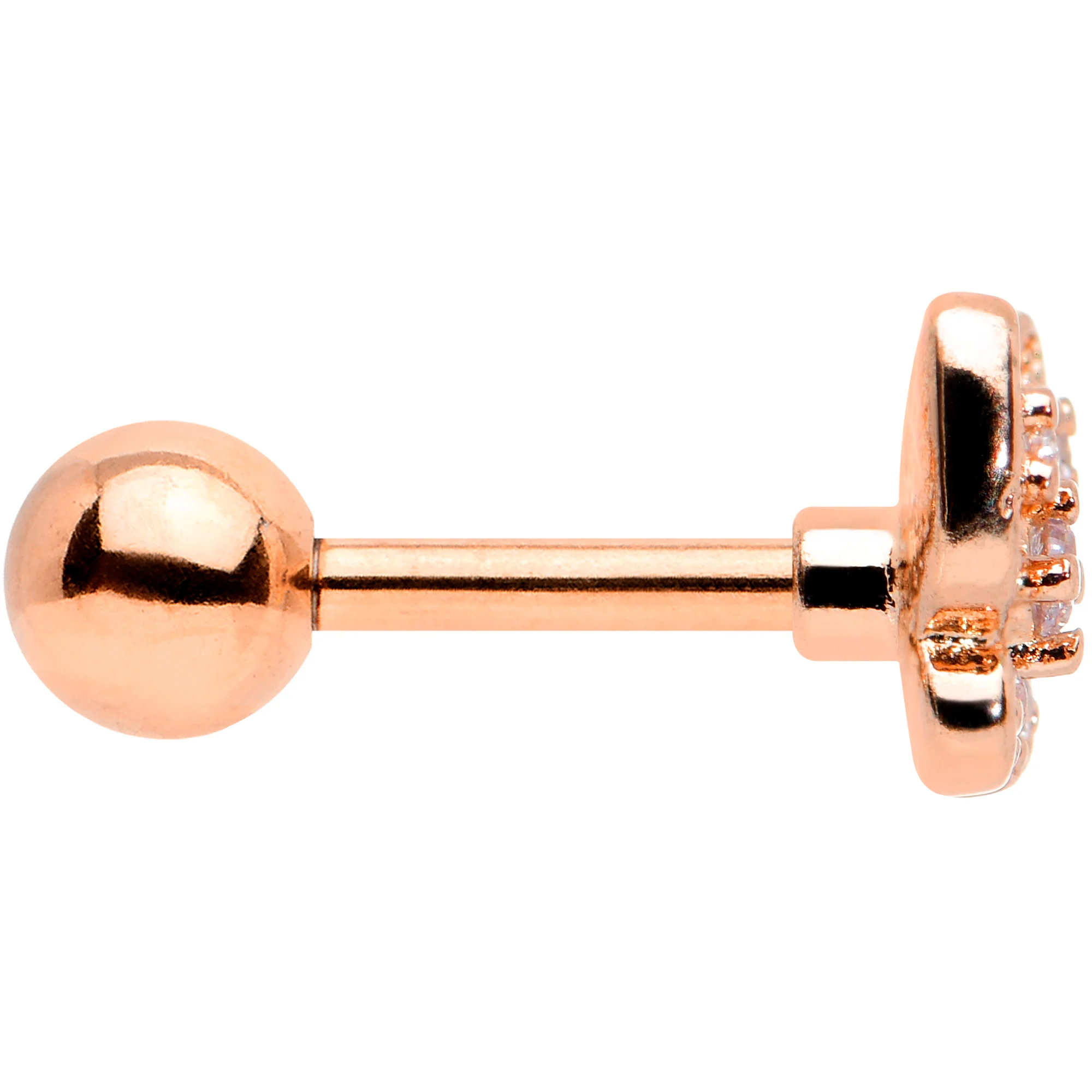 16G 1/4 Clear Gem Rose Gold Tone Airy Butterfly Cartilage Tragus - Image 3
