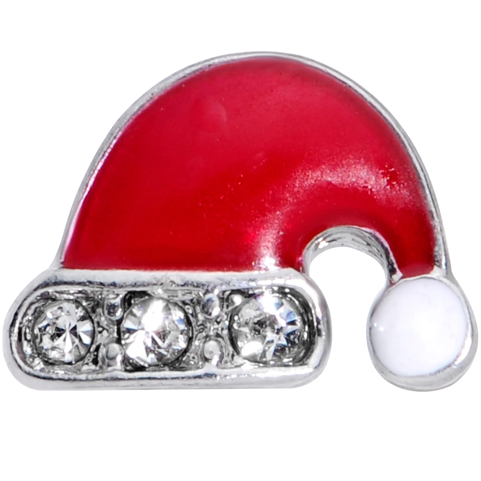 16G 1/4 Clear Gem Santa Hat Christmas Cartilage Tragus Earring - Image 2