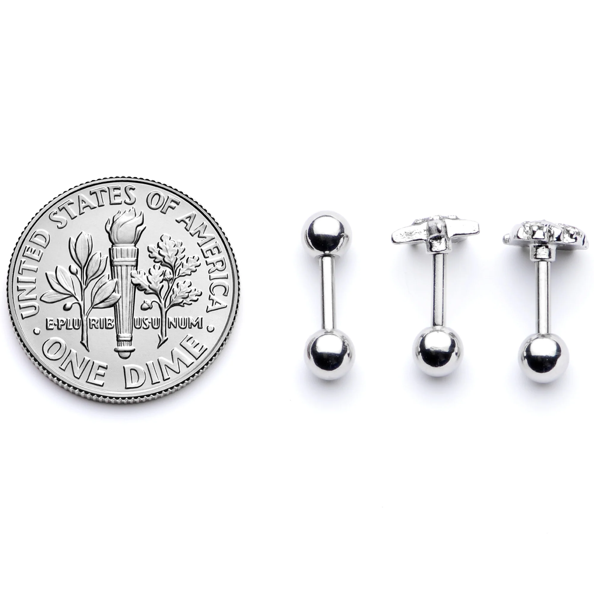 16G 1/4 Clear Gem Starfish Nautical Cartilage Tragus Set of 3 - Image 5