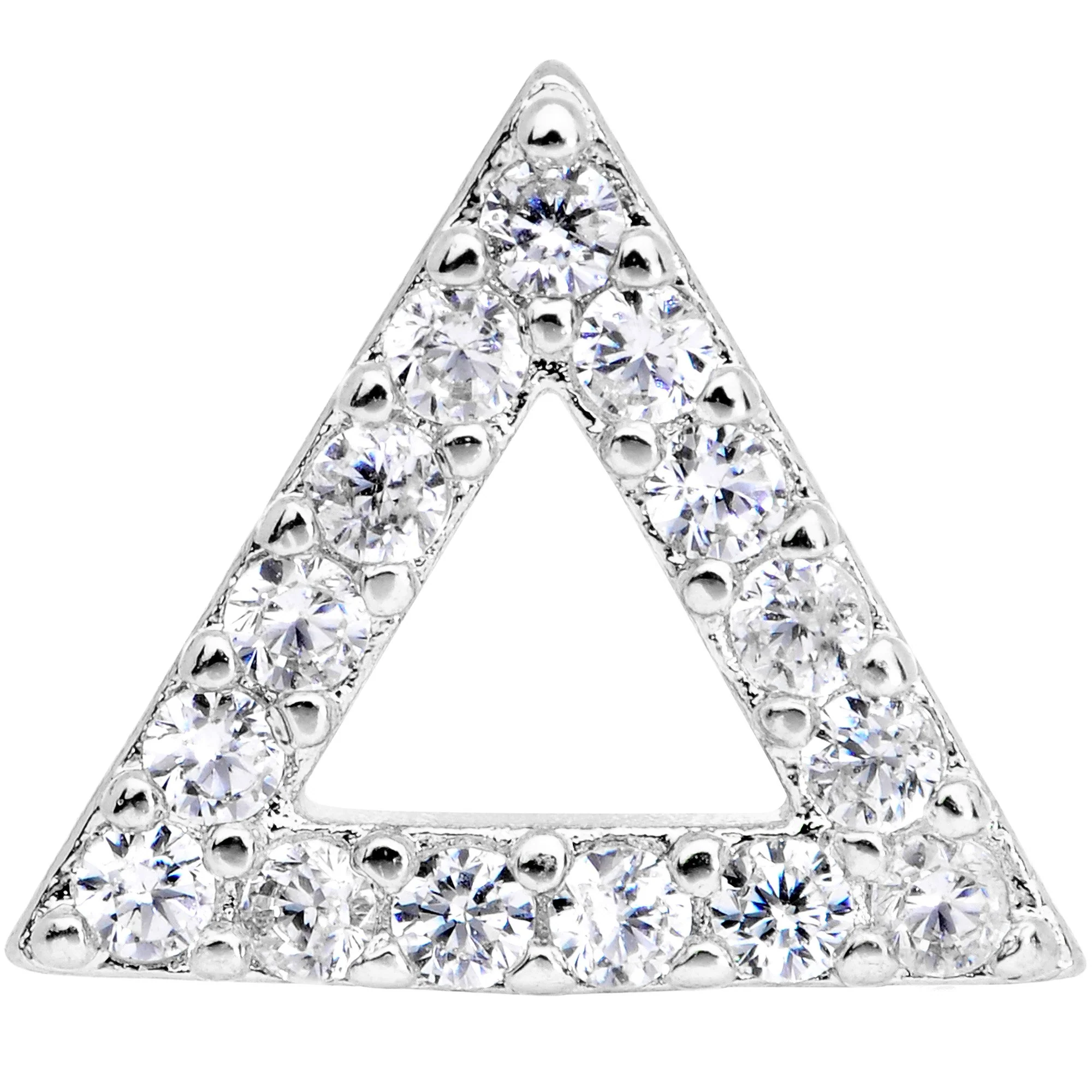 16G 1/4 Clear Gem Triangle Cartilage Tragus - Image 3