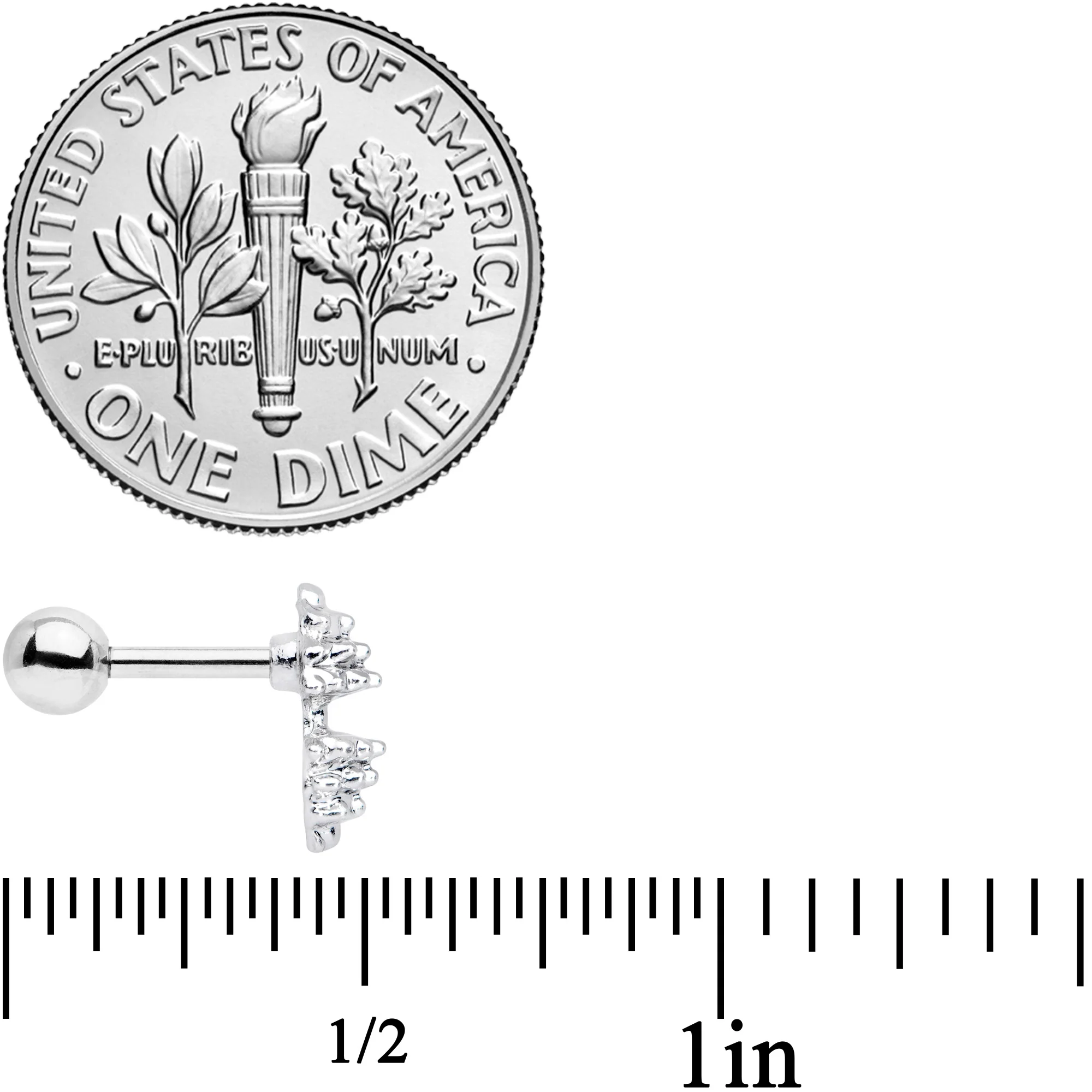 16G 1/4 Clear Gem Weightlifting Barbell Cartilage Tragus Earring - Image 4