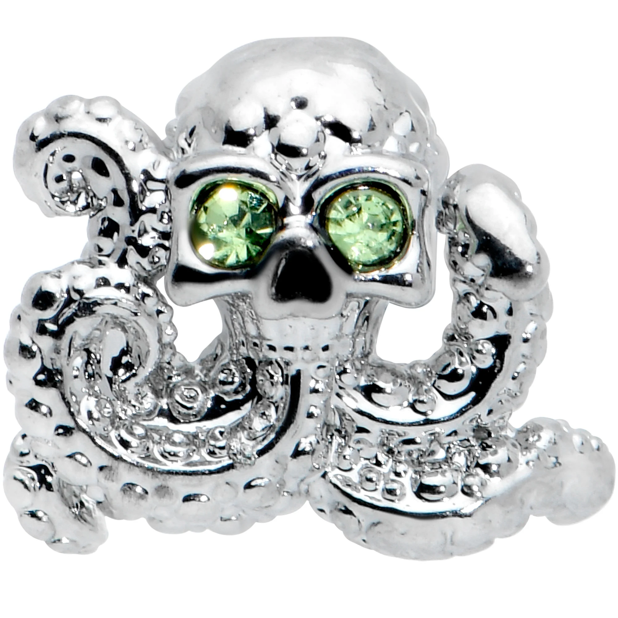 16G 1/4 Clear Green Gem Sunglass Octopus Cartilage Tragus Earring - Image 2