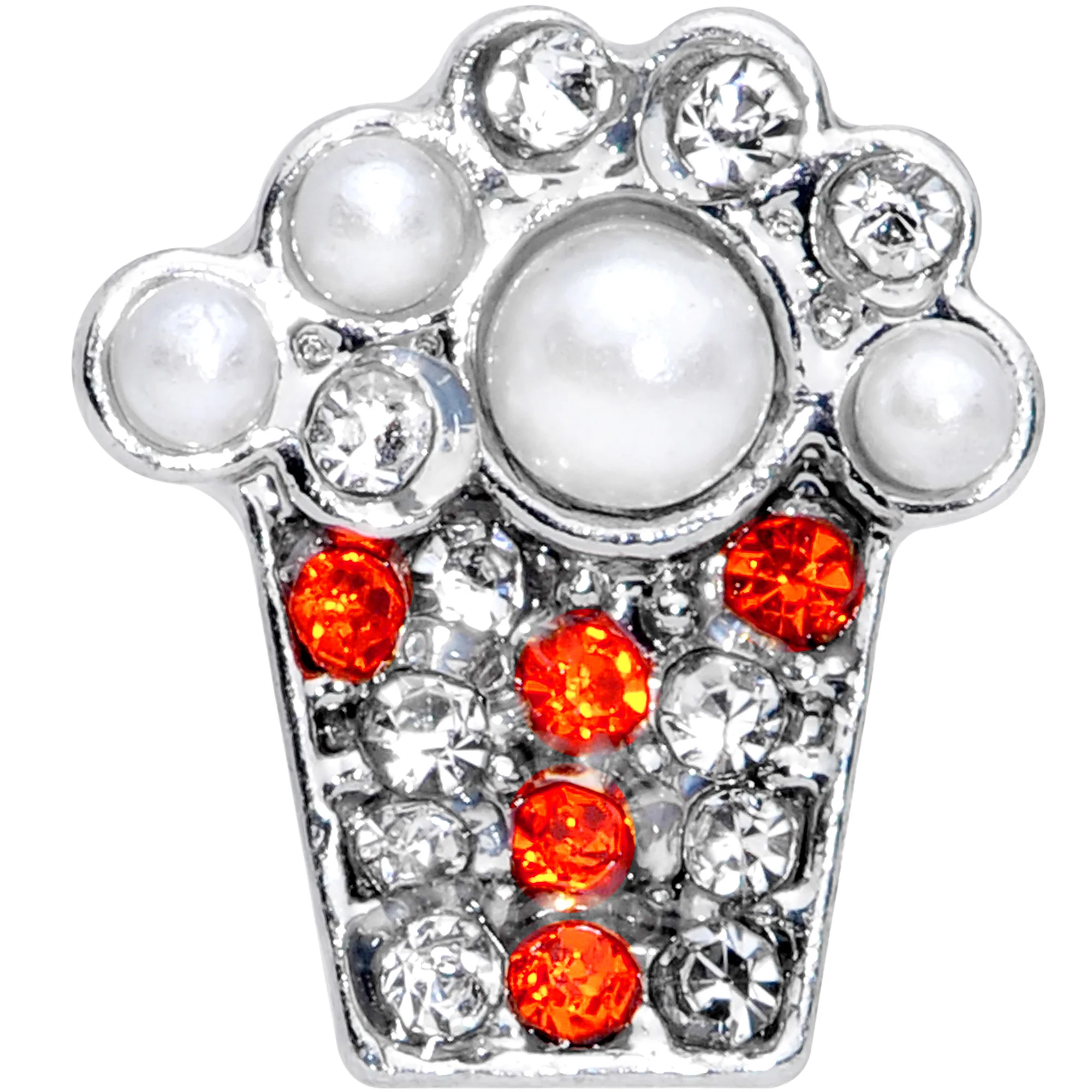 16G 1/4 Clear Red Gem Movie Night Popcorn Cartilage Tragus - Image 2