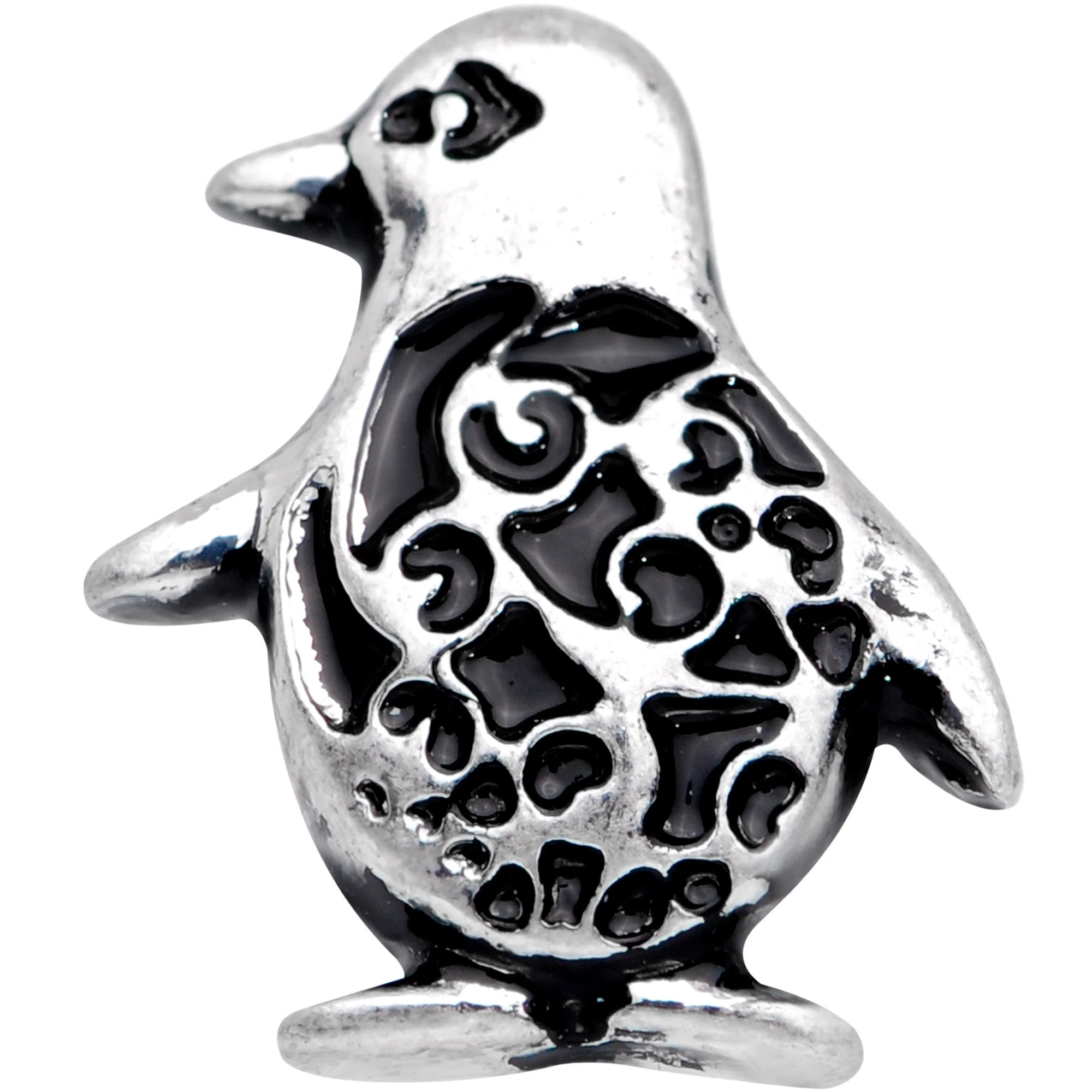 16G 1/4 Detailed Penguin Cartilage Tragus Earring - Image 2