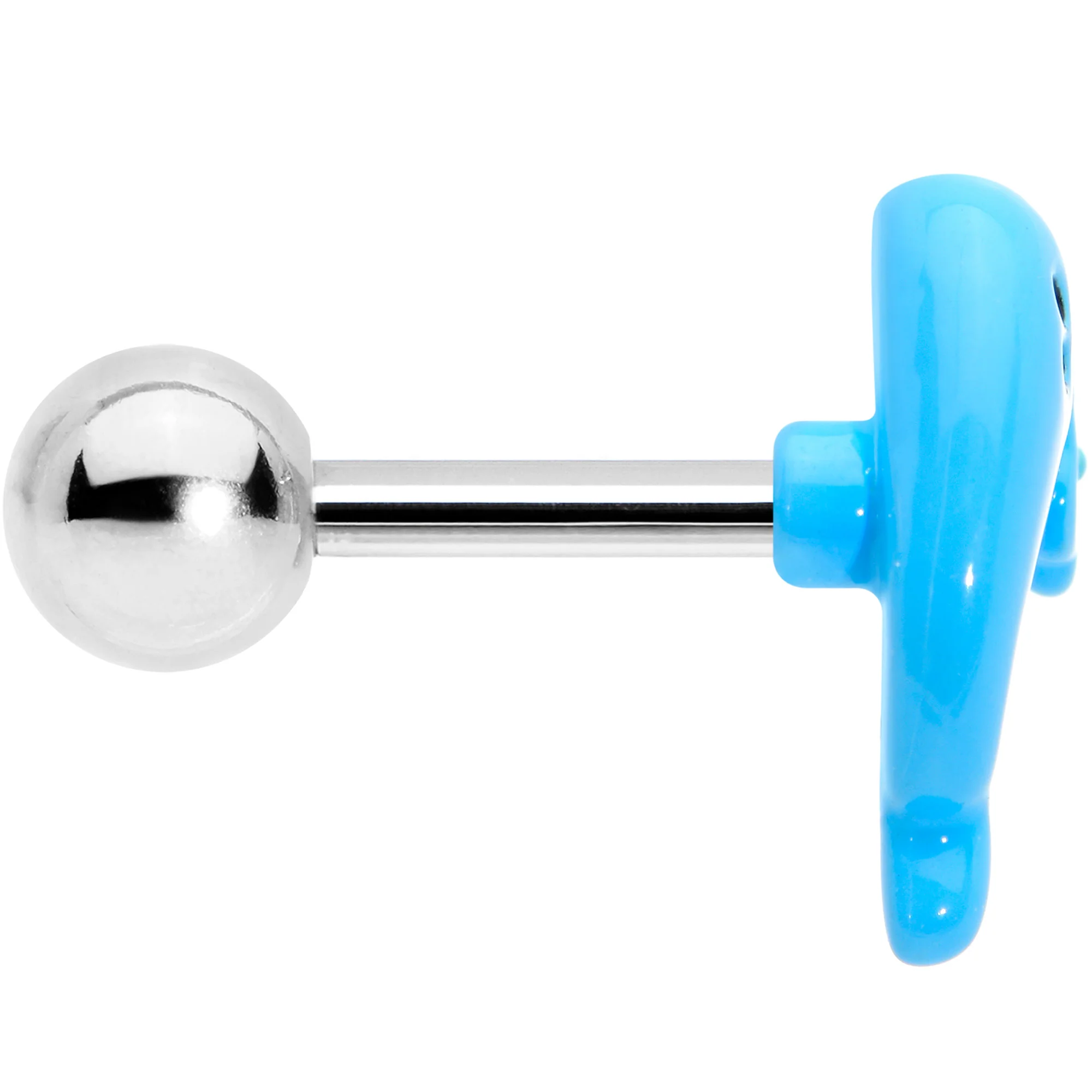 16G 1/4 Eyelash Blue Whale Flower Cartilage Tragus Earring - Image 3