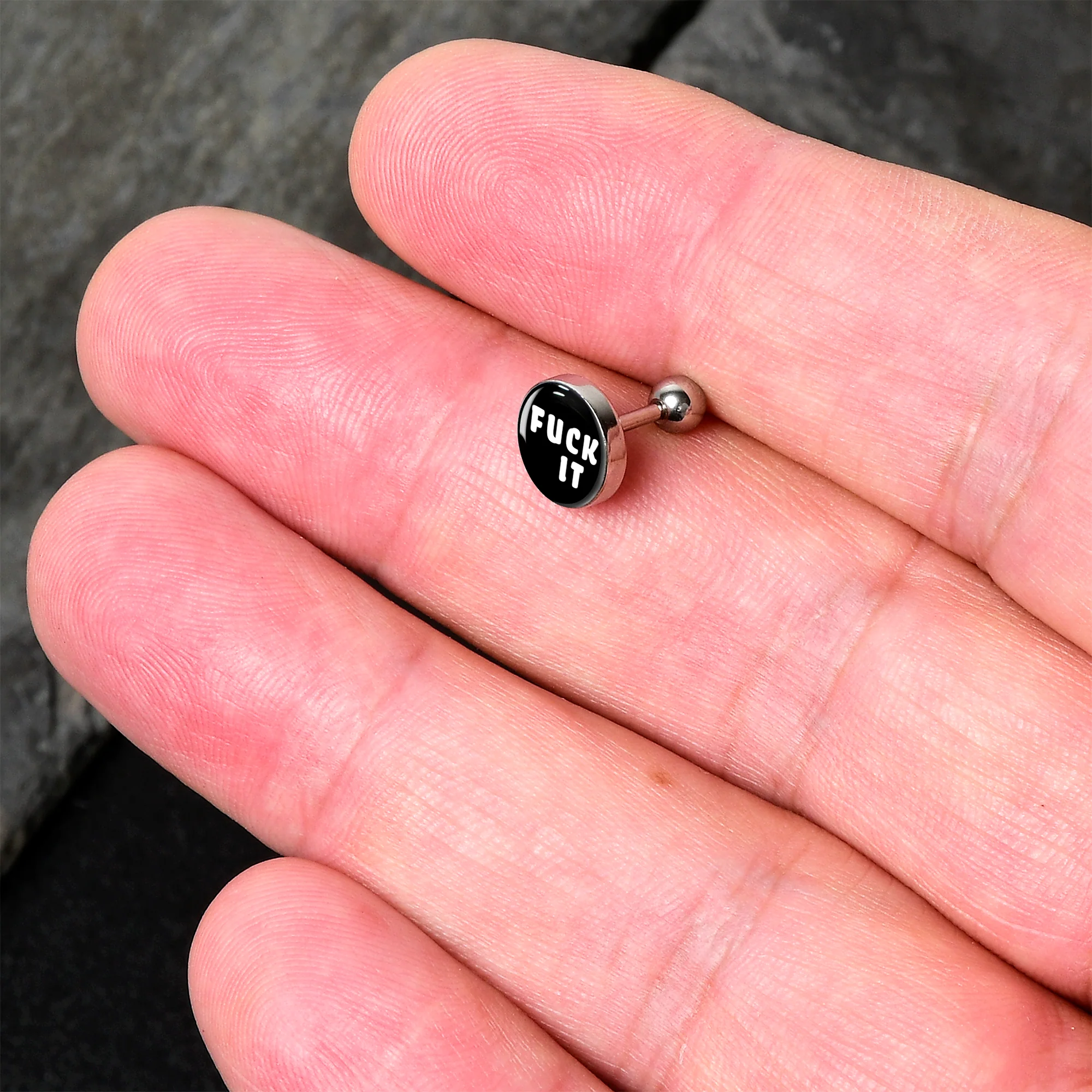 16G 1/4 F*ck It Cartilage Tragus Earring - Image 2