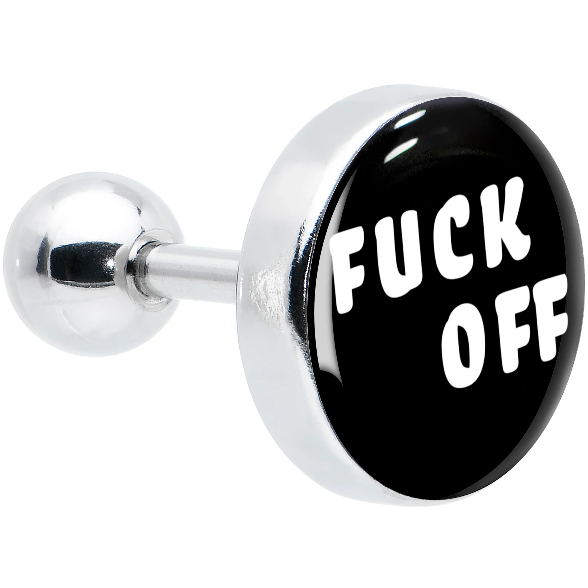 16G 1/4 F*ck Off White Letters Cartilage Tragus Earring