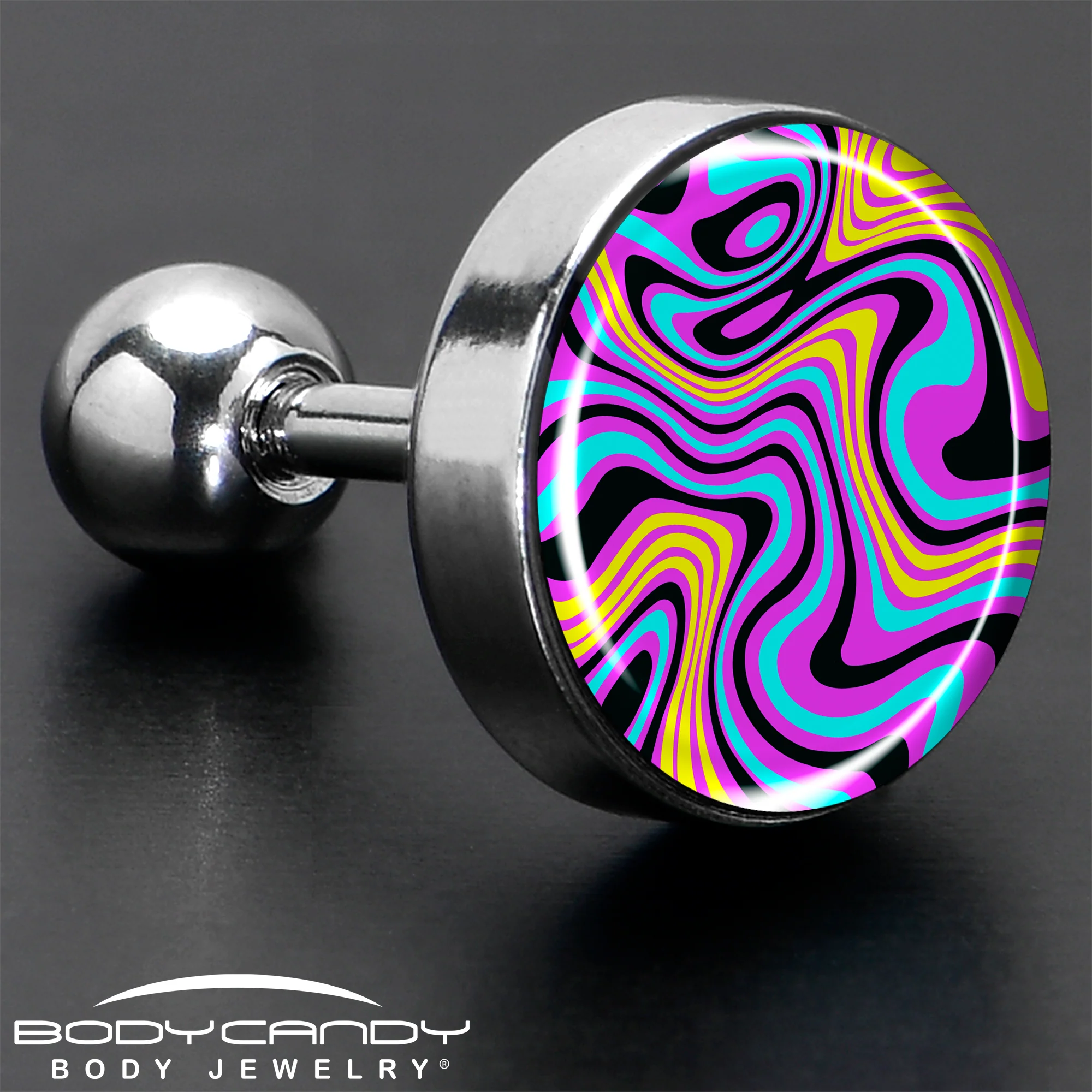 16G 1/4 Funky Swirls Cartilage Tragus Earring by Onyx O - Image 7