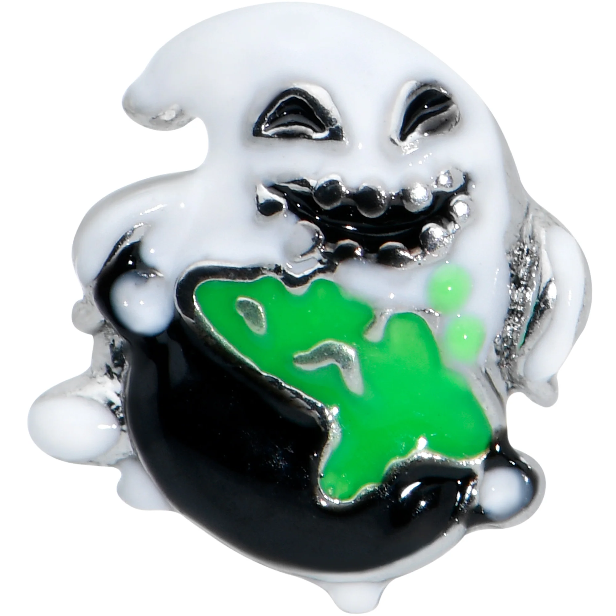 16G 1/4 Ghost Goo Cauldron Halloween Cartilage Tragus Earring - Image 2