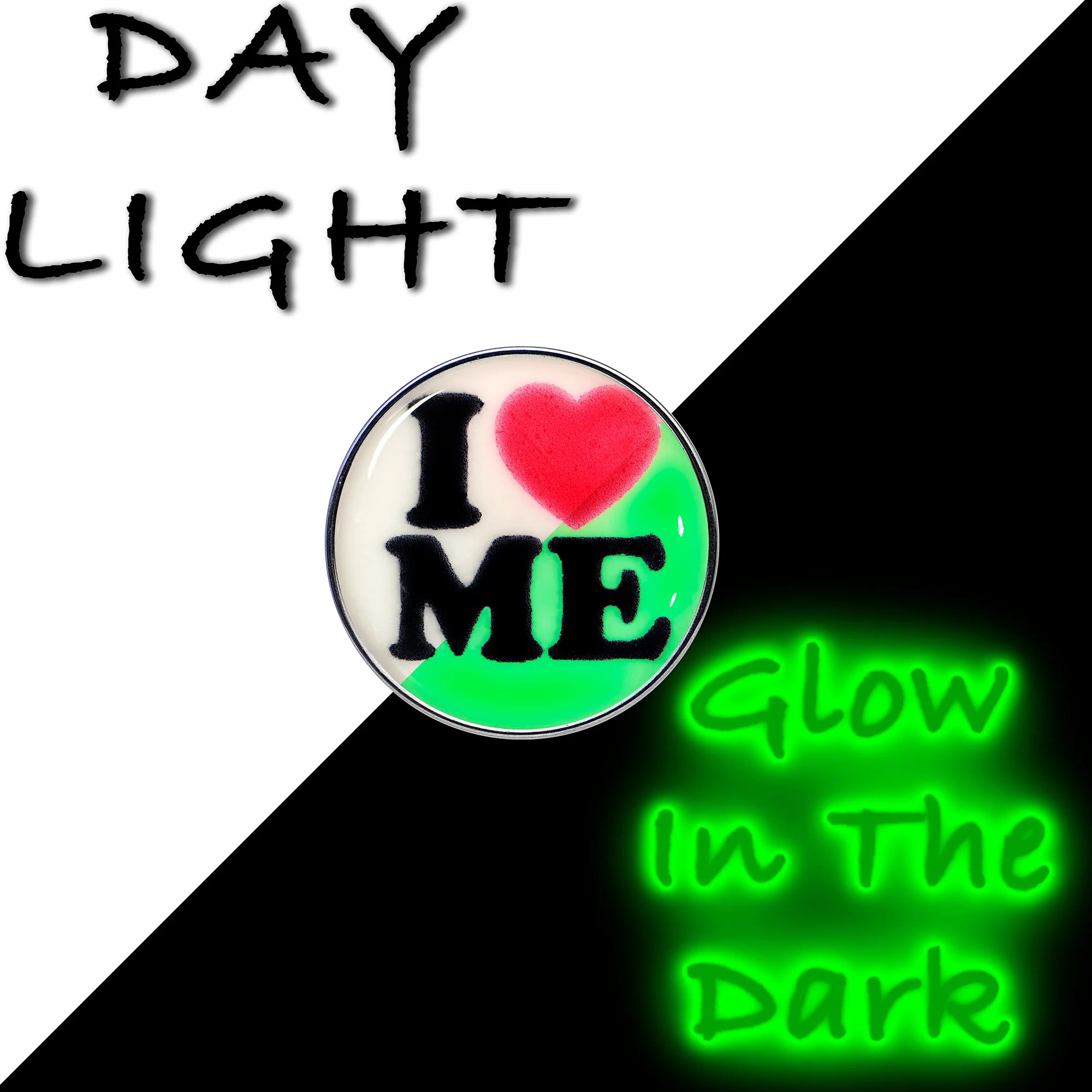 16G 1/4 Glow in the Dark I Love Me Cartilage Tragus Earring - Image 2