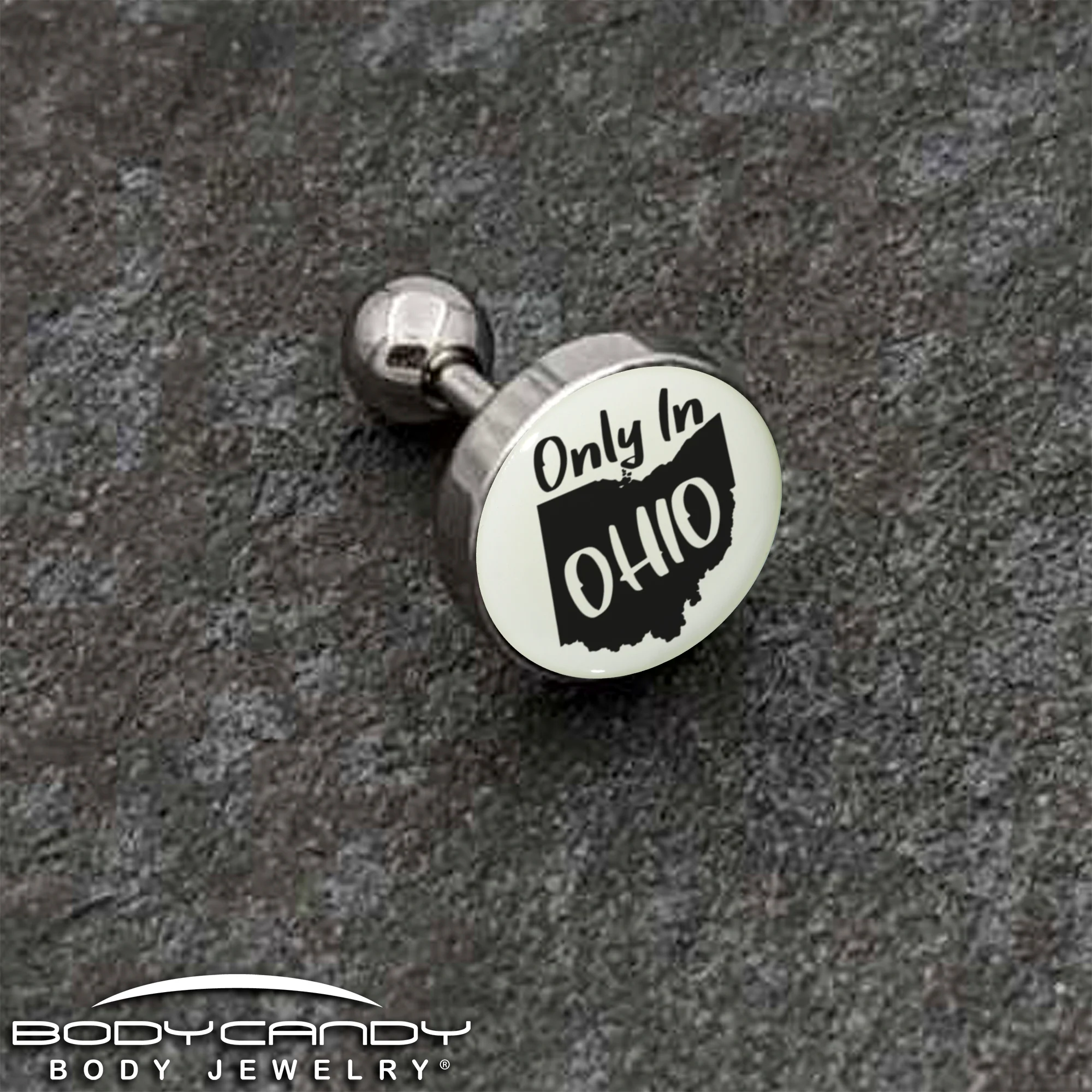 16G 1/4 Glow in the Dark Only in Ohio Tragus Cartilage Earring by Onyx O - Image 5