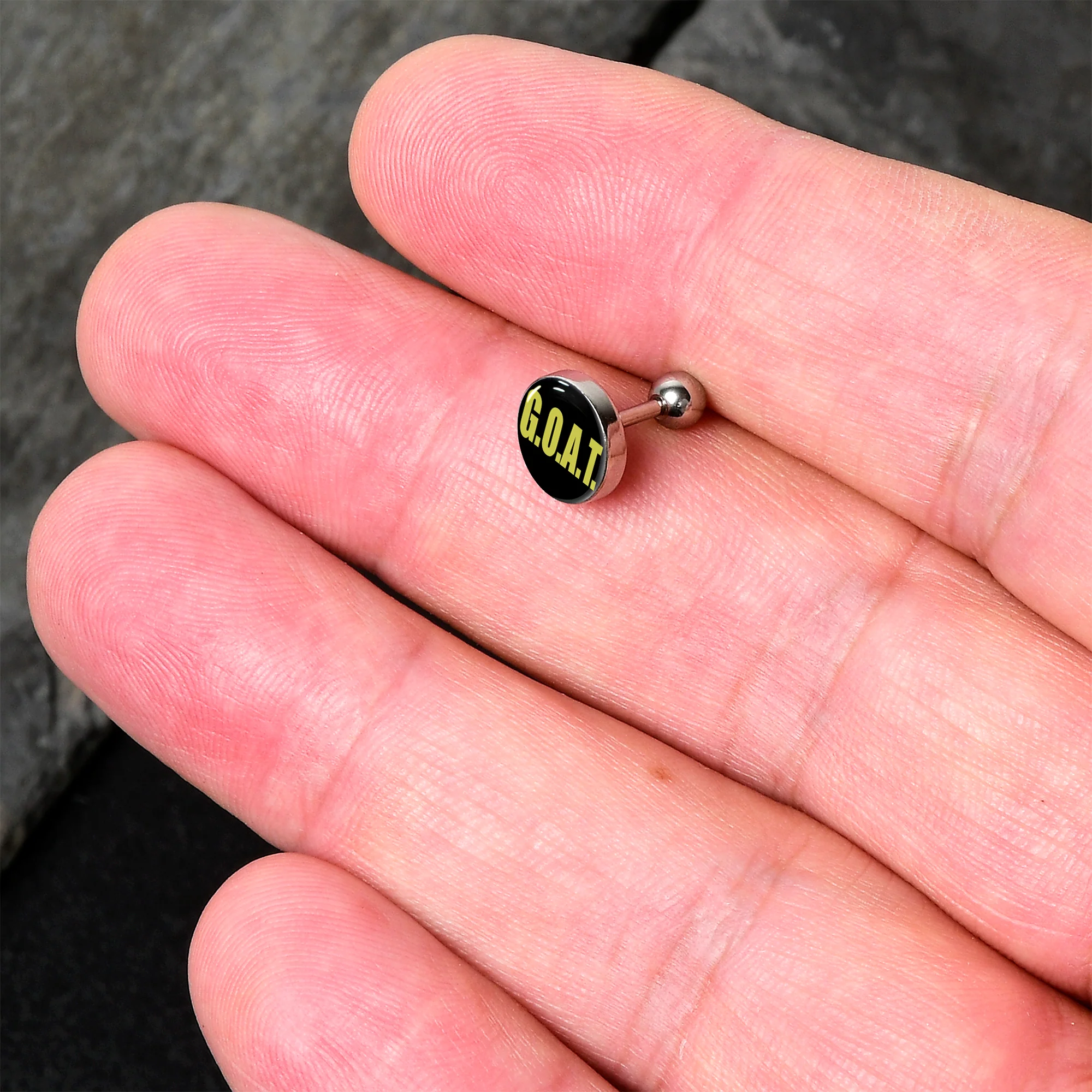 16G 1/4 G.O.A.T. Cartilage Tragus Earring by Onyx O - Image 2