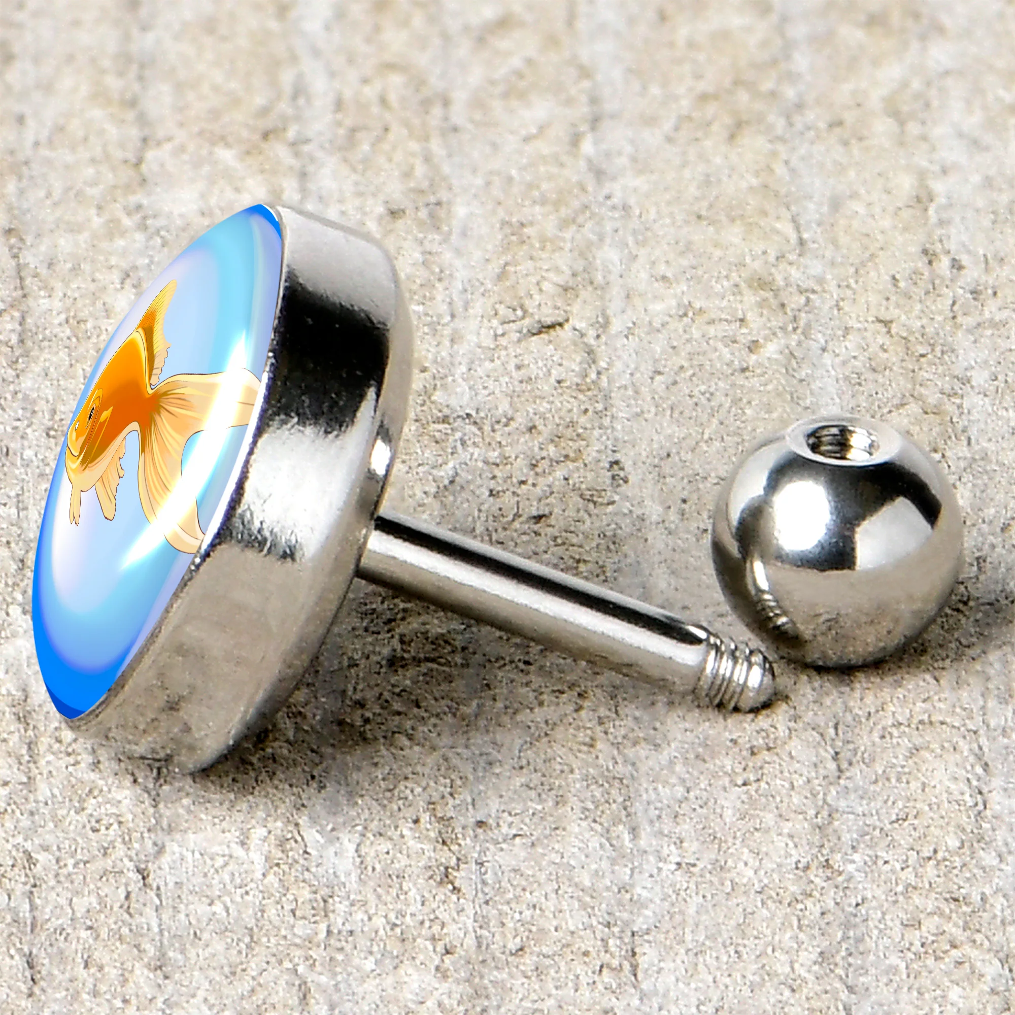 16G 1/4 Gold Fish Cartilage Tragus Earring by Onyx O - Image 5
