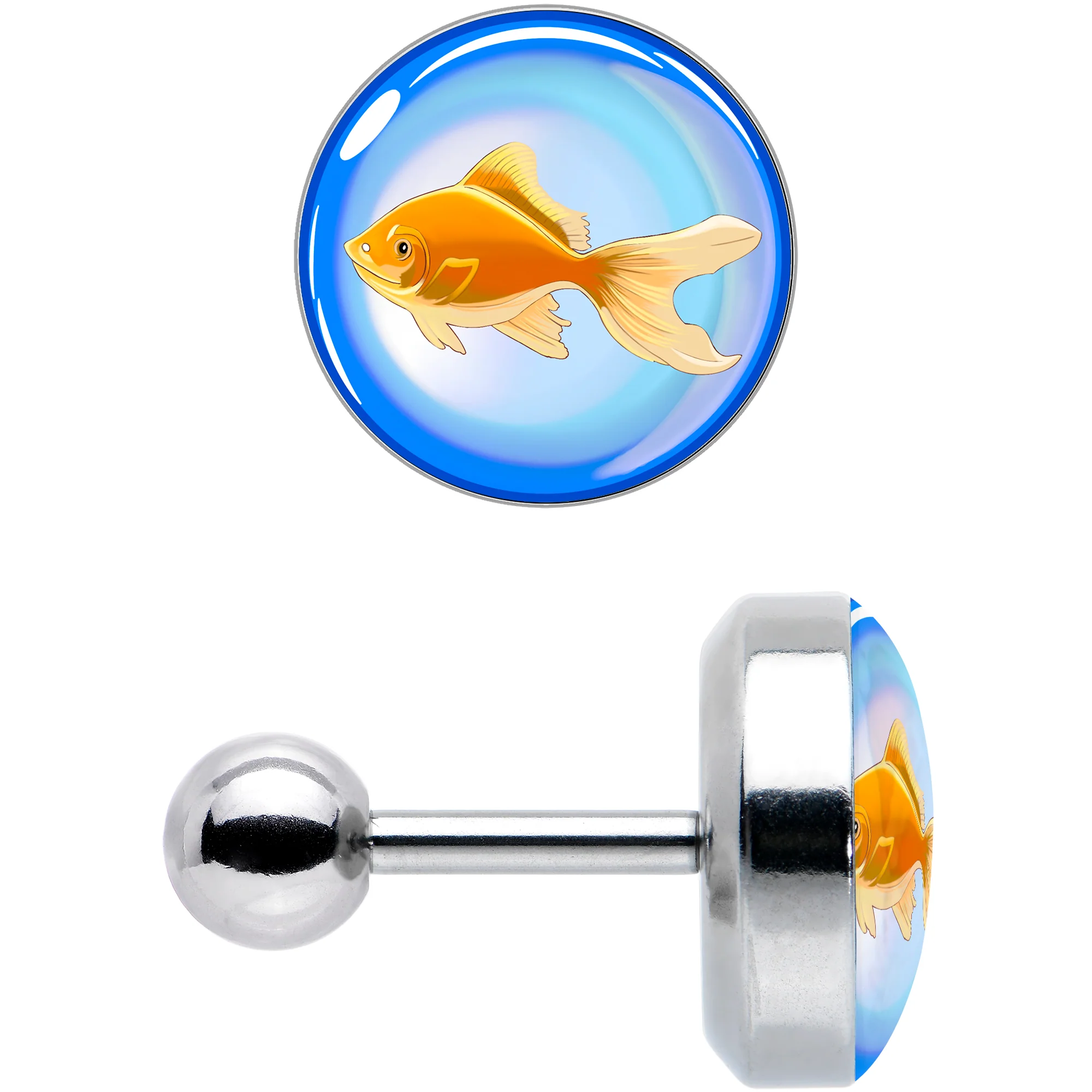 16G 1/4 Gold Fish Cartilage Tragus Earring by Onyx O - Image 8