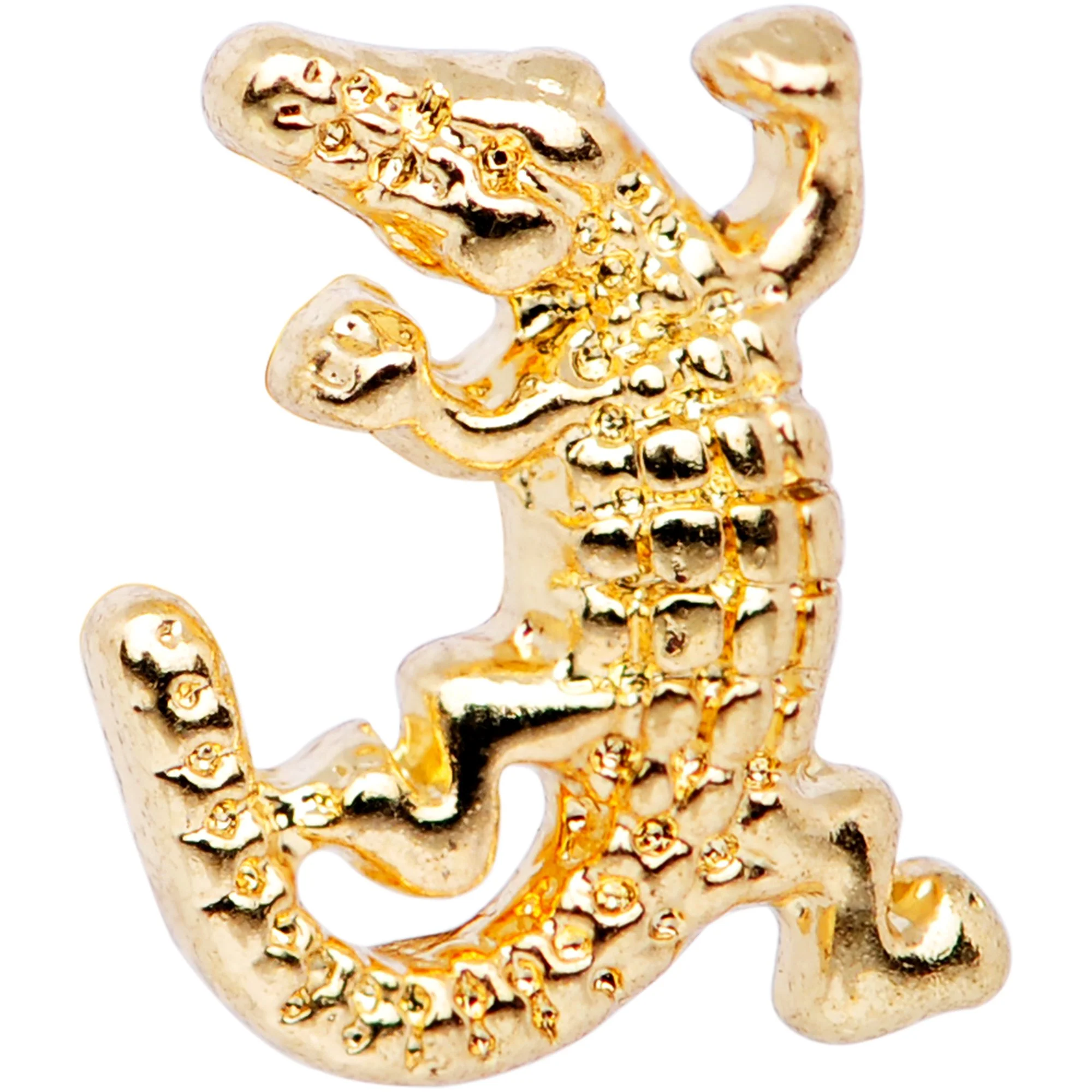 16G 1/4 Gold PVD Alligator Tragus Cartilage Earring - Image 2