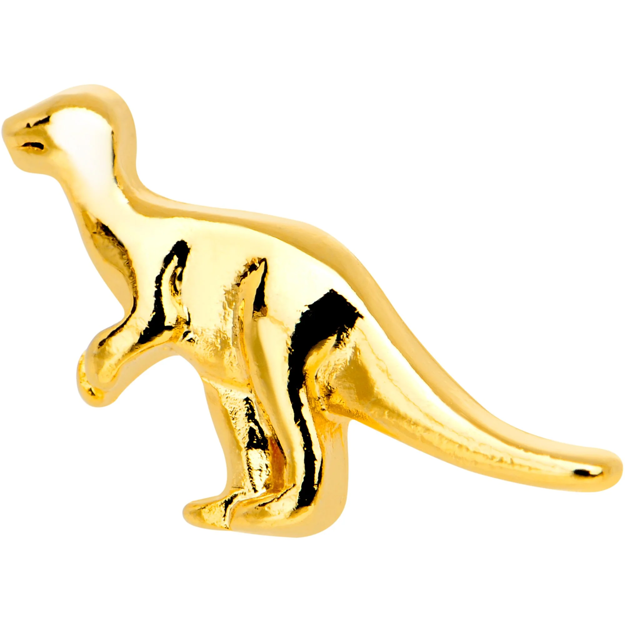 16G 1/4 Gold PVD Dangerous Dinosaur Tragus Cartilage Earring - Image 2