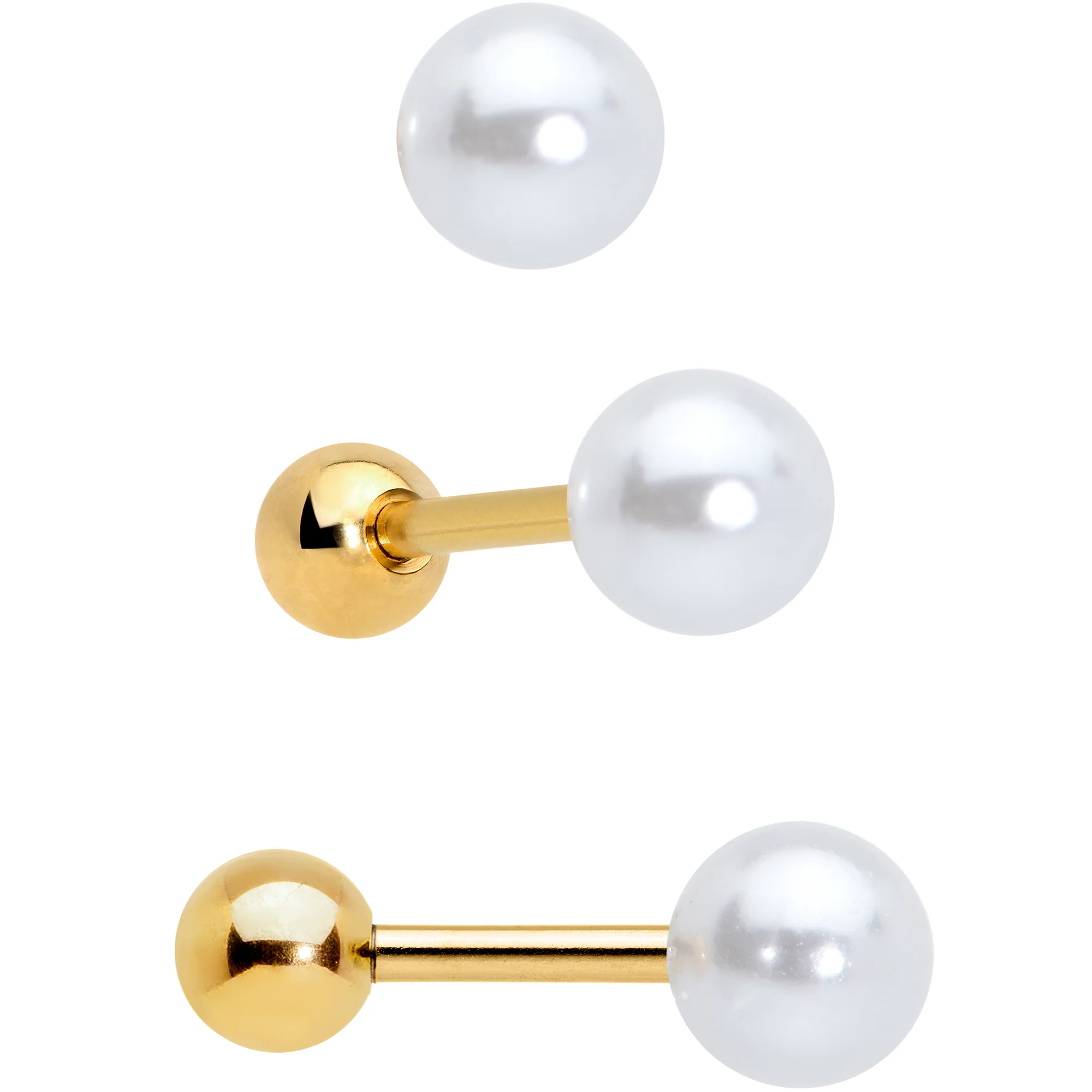 16G 1/4 Gold Tone Bee Smile Flower Cartilage Earring Curation Set of 3 - Image 4