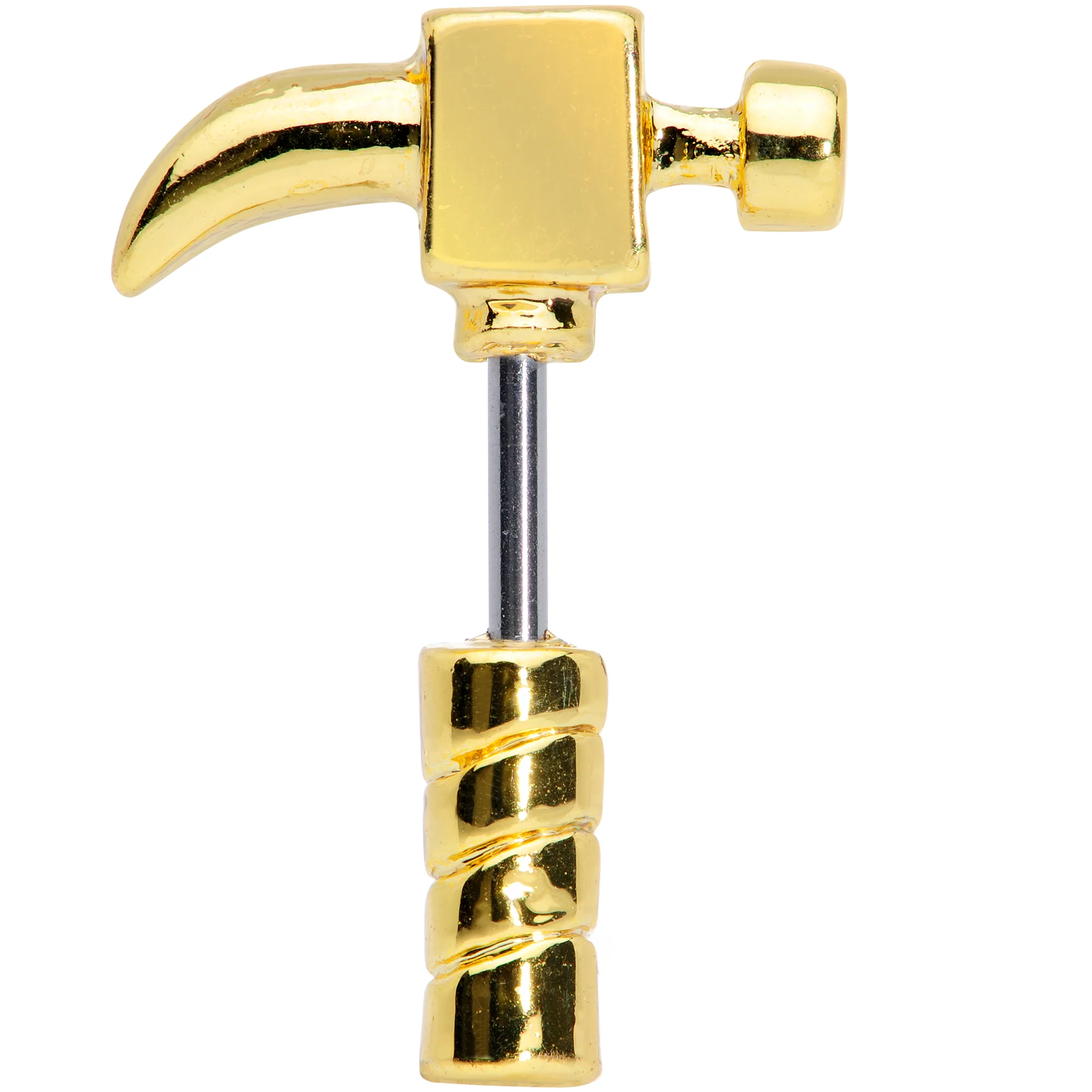 16G 1/4 Gold Tone Claw Hammer Cartilage Earring - Image 2