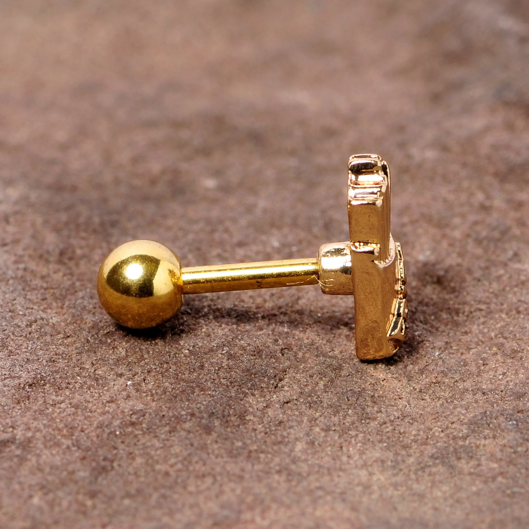 16G 1/4 Gold Tone Fast Food French Fries Cartilage Tragus Earring - Image 4