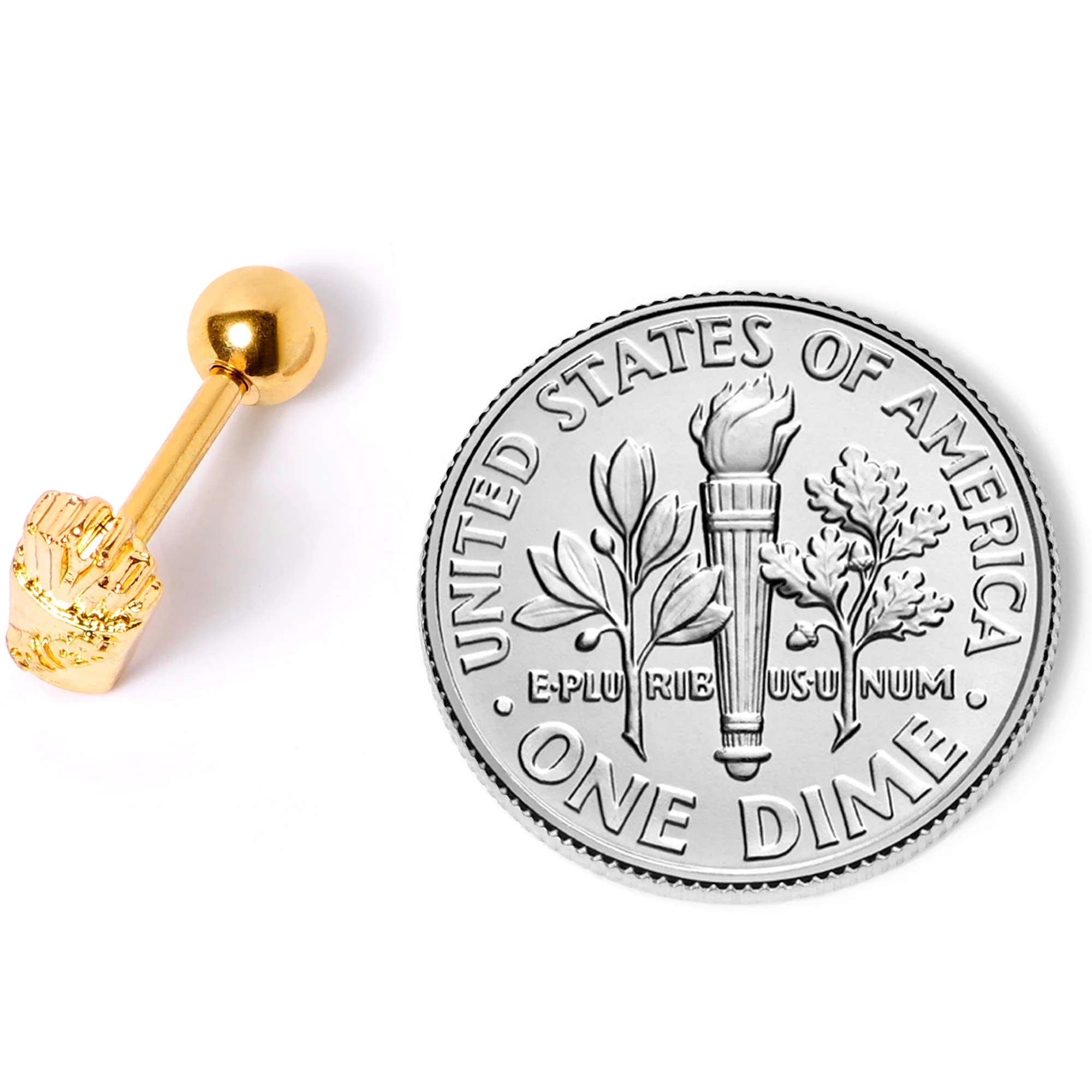 16G 1/4 Gold Tone Fast Food French Fries Cartilage Tragus Earring - Image 6