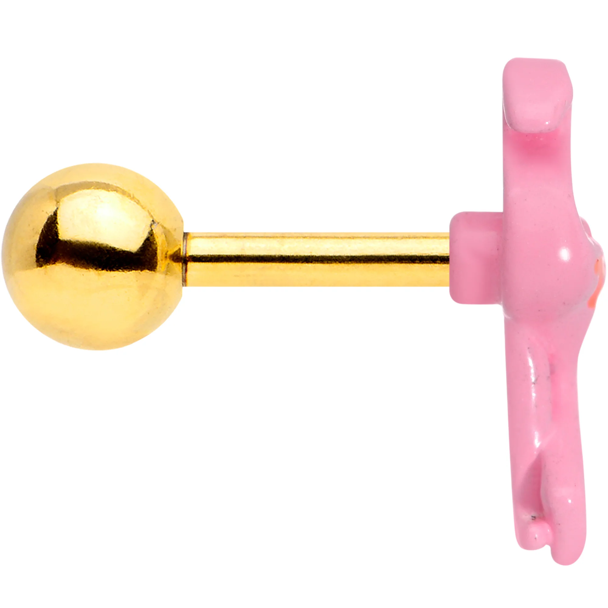 16G 1/4 Gold Tone Flamingo Cartilage Tragus - Image 3