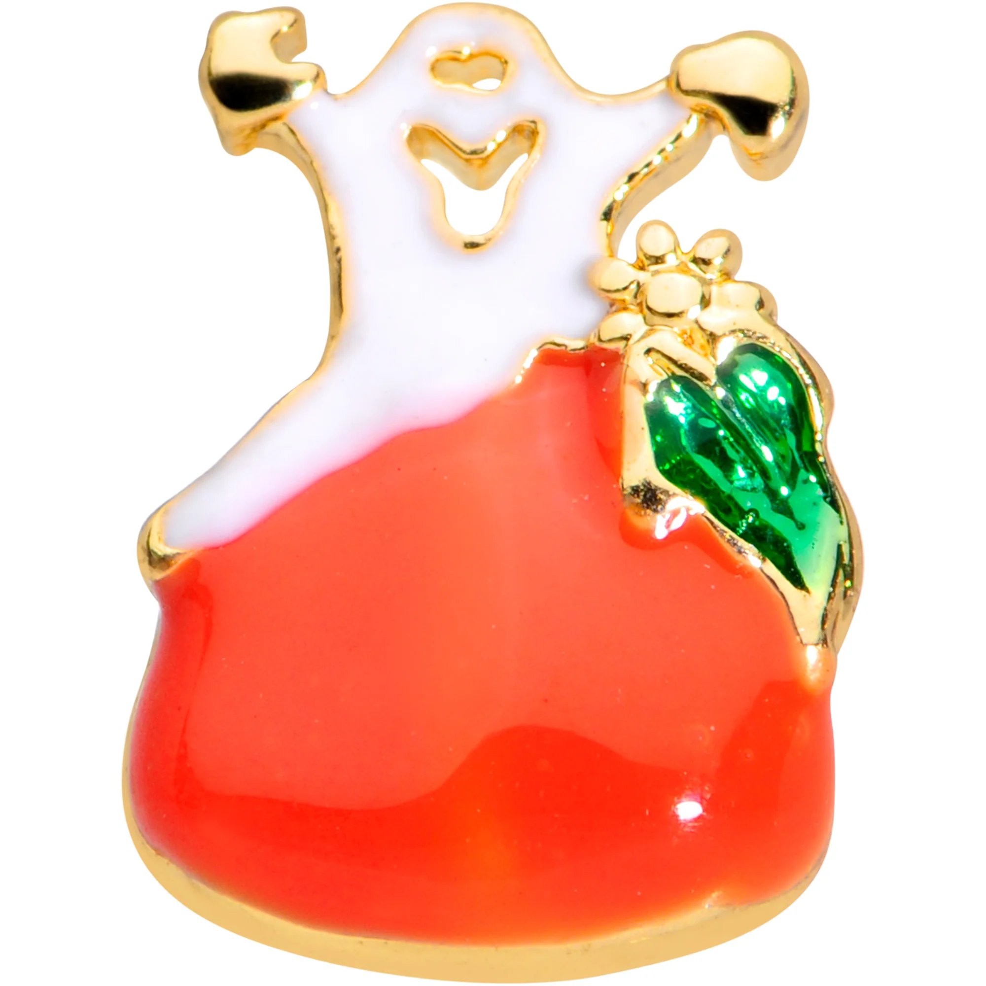 16G 1/4 Gold Tone Haunted Pumpkin Halloween Cartilage Tragus - Image 2