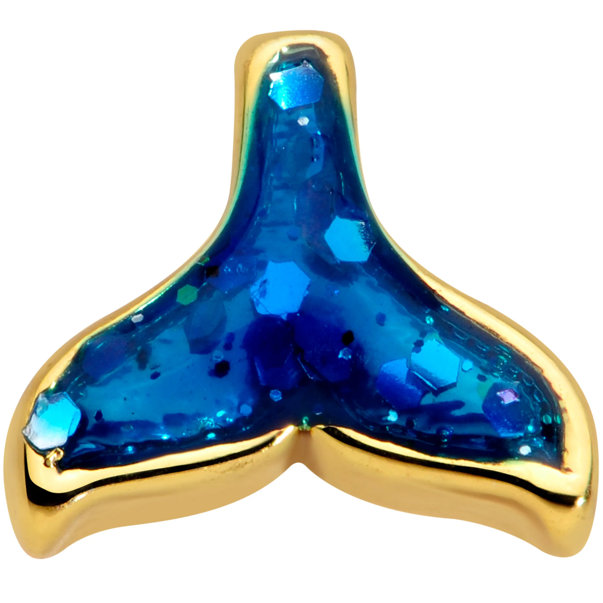 16G 1/4 Gold Tone Iridescent Mermaid Tail Cartilage Tragus - Image 2