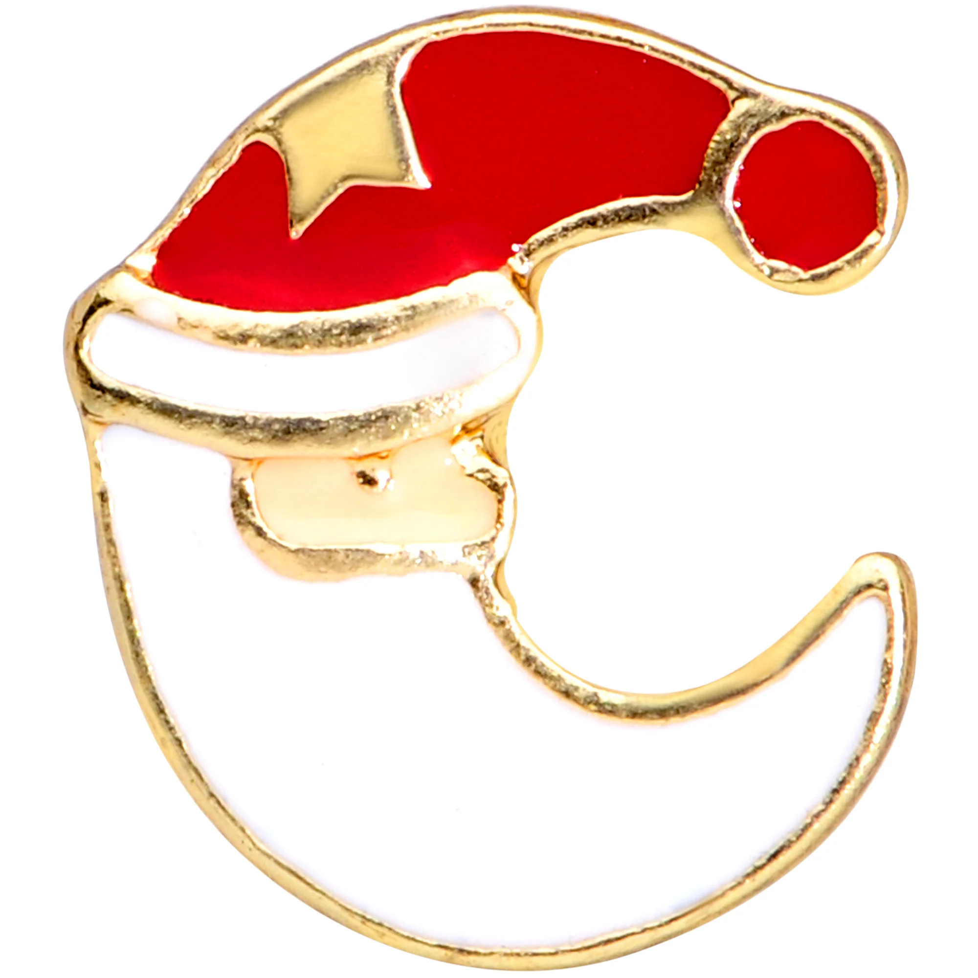 16G 1/4 Gold Tone Santa Claus Christmas Cartilage Tragus Earring - Image 4