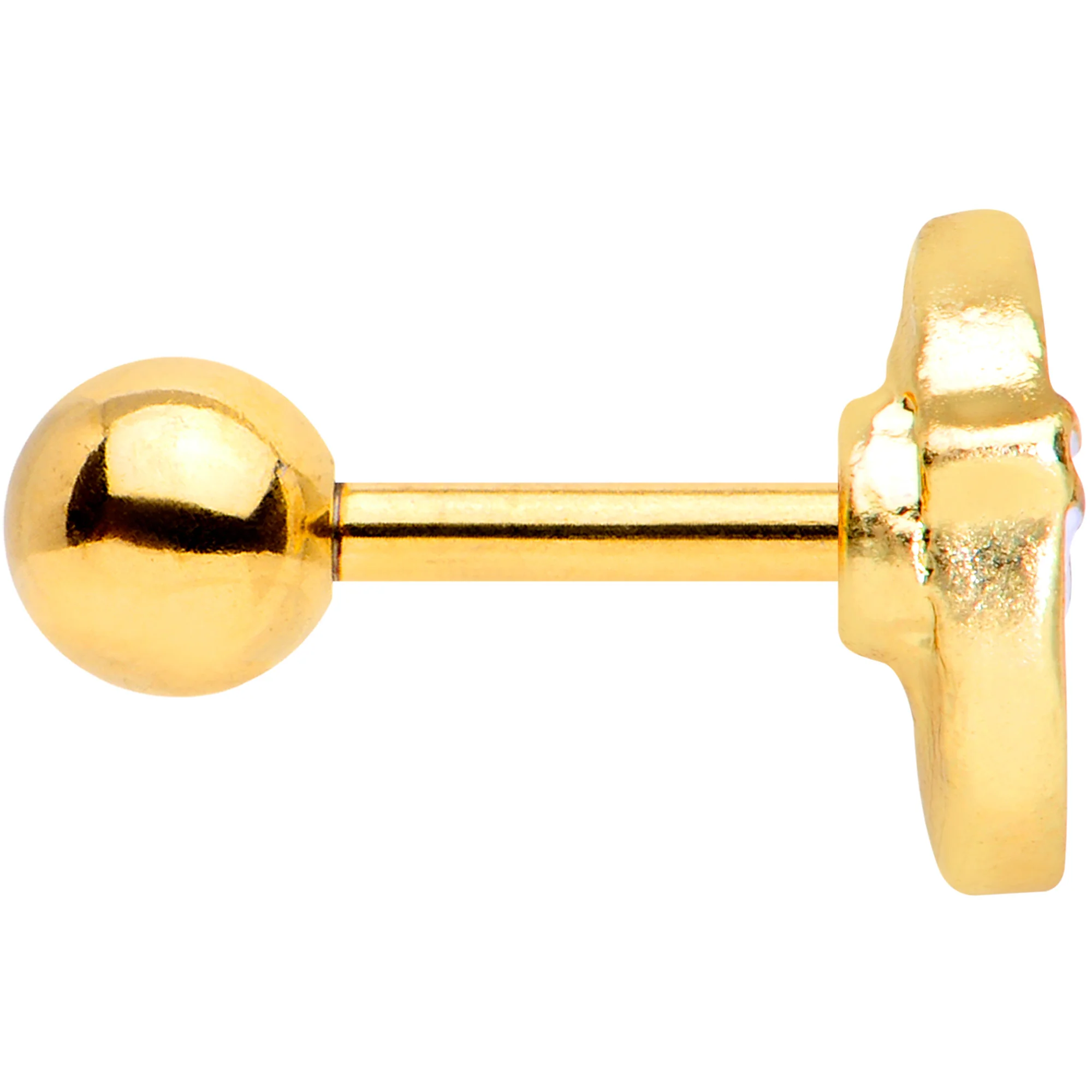 16G 1/4 Gold Tone Santa Claus Christmas Cartilage Tragus Earring - Image 5
