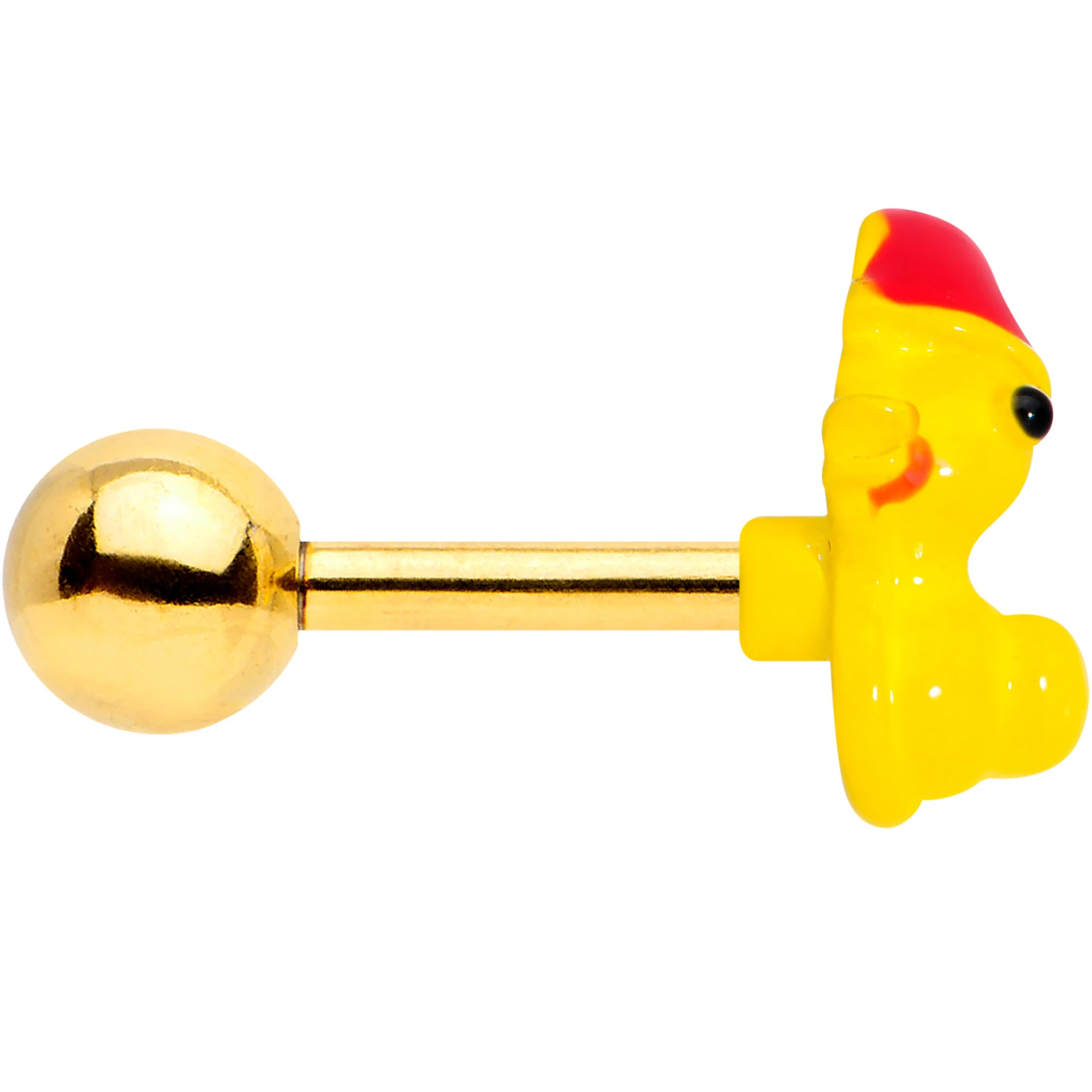 16G 1/4 Gold Tone Sleepy Duck Cartilage Tragus - Image 3
