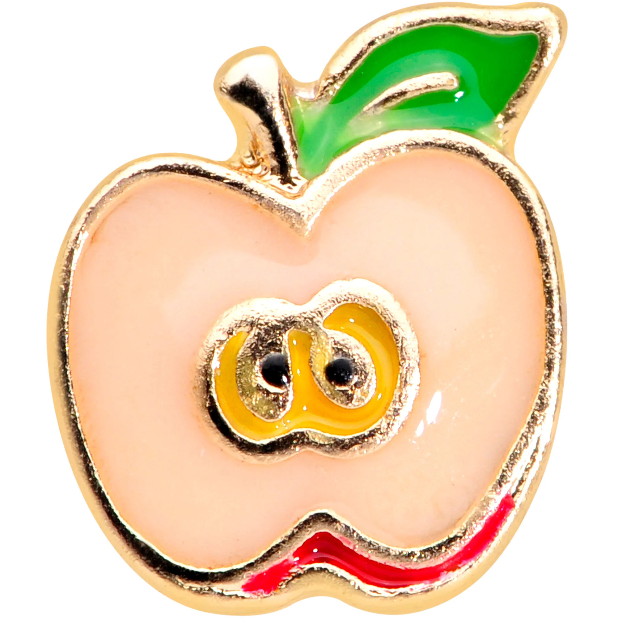 16G 1/4 Gold Tone Sweet Apple Cartilage Tragus Earring - Image 2