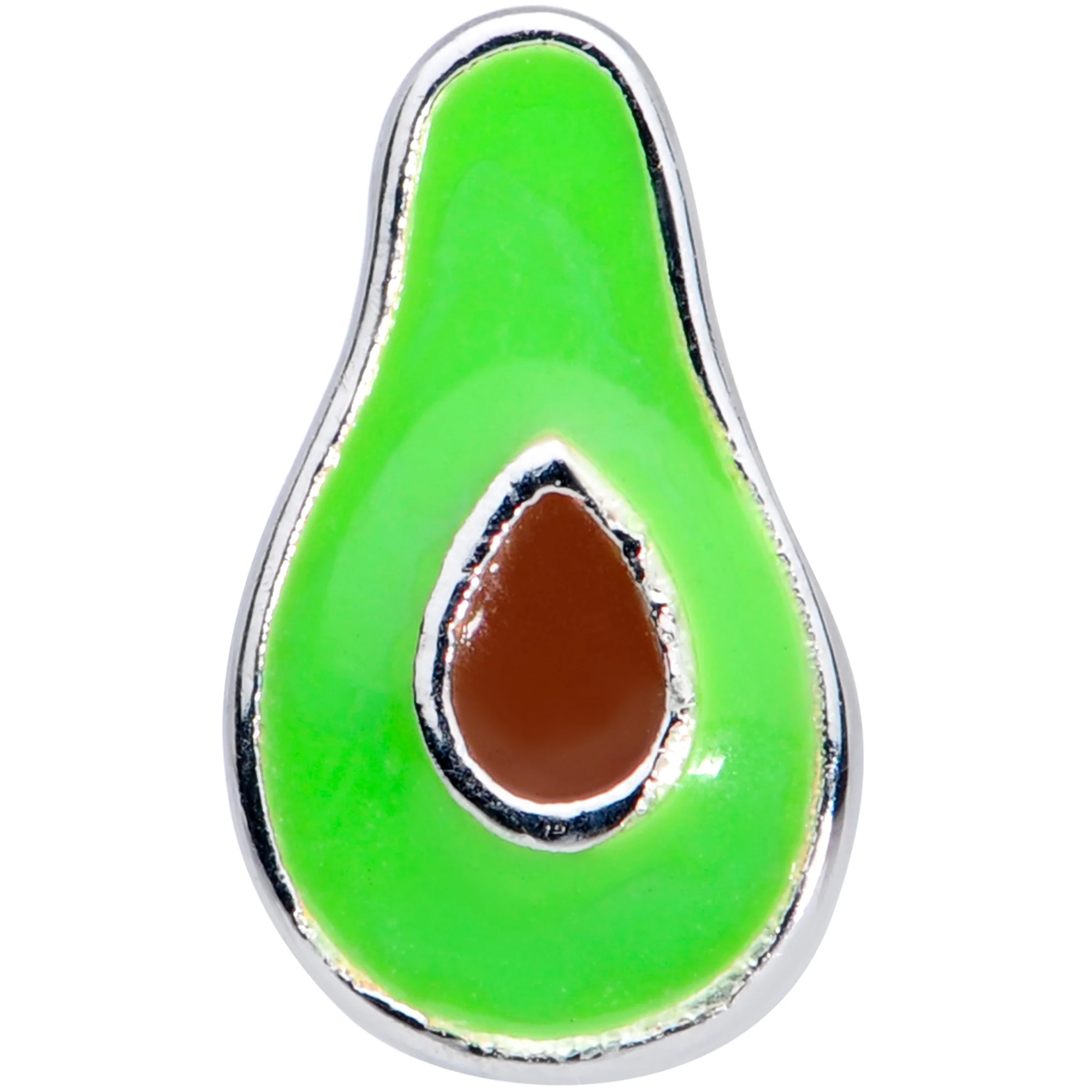 16G 1/4 Groovy Green Avocado Fruit Cartilage Tragus Earring - Image 2