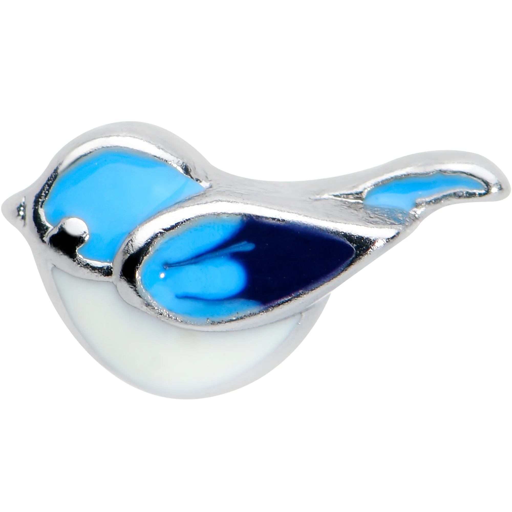 16G 1/4 Happy Little Blue Bird Cartilage Tragus Earring - Image 2