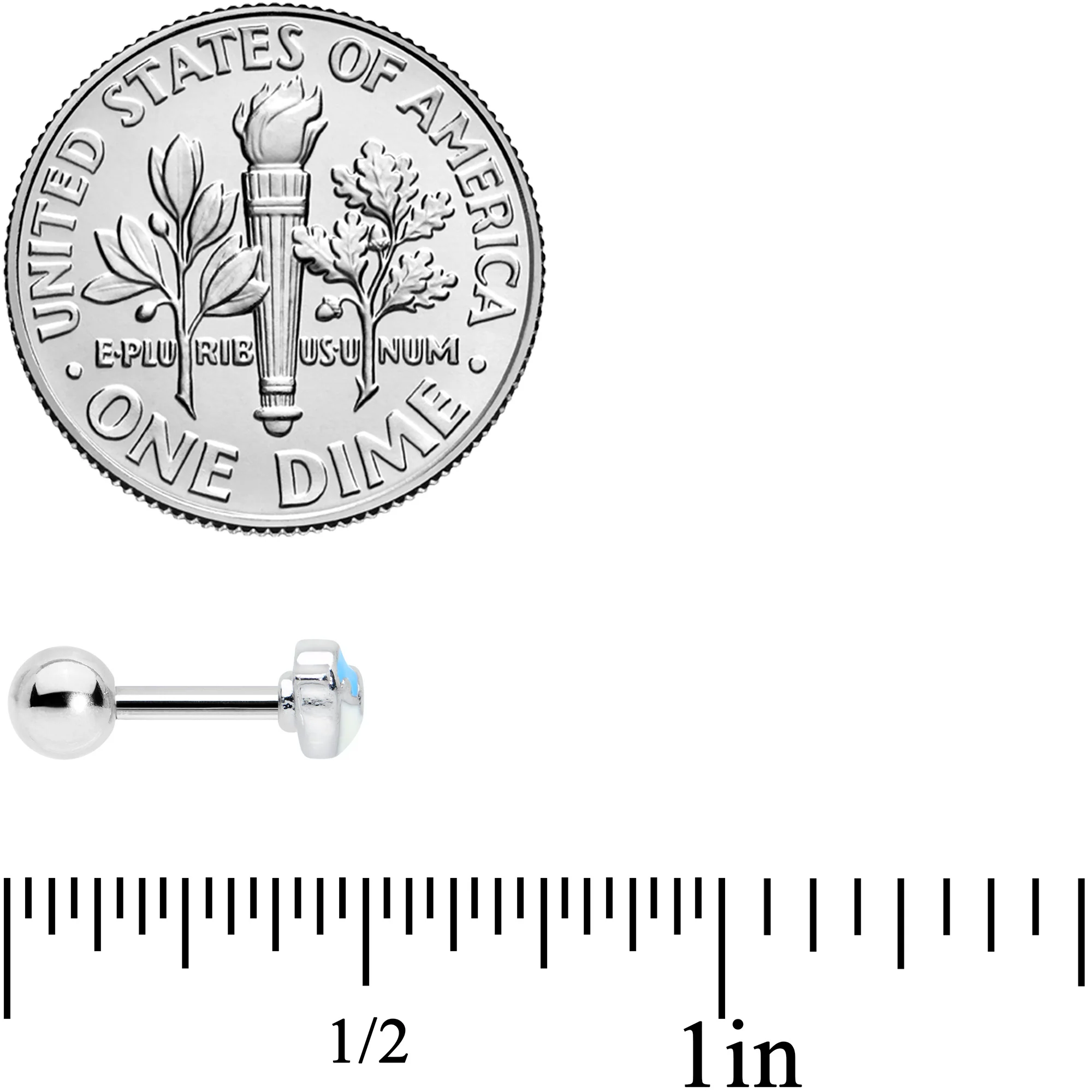 16G 1/4 Happy Little Blue Bird Cartilage Tragus Earring - Image 4