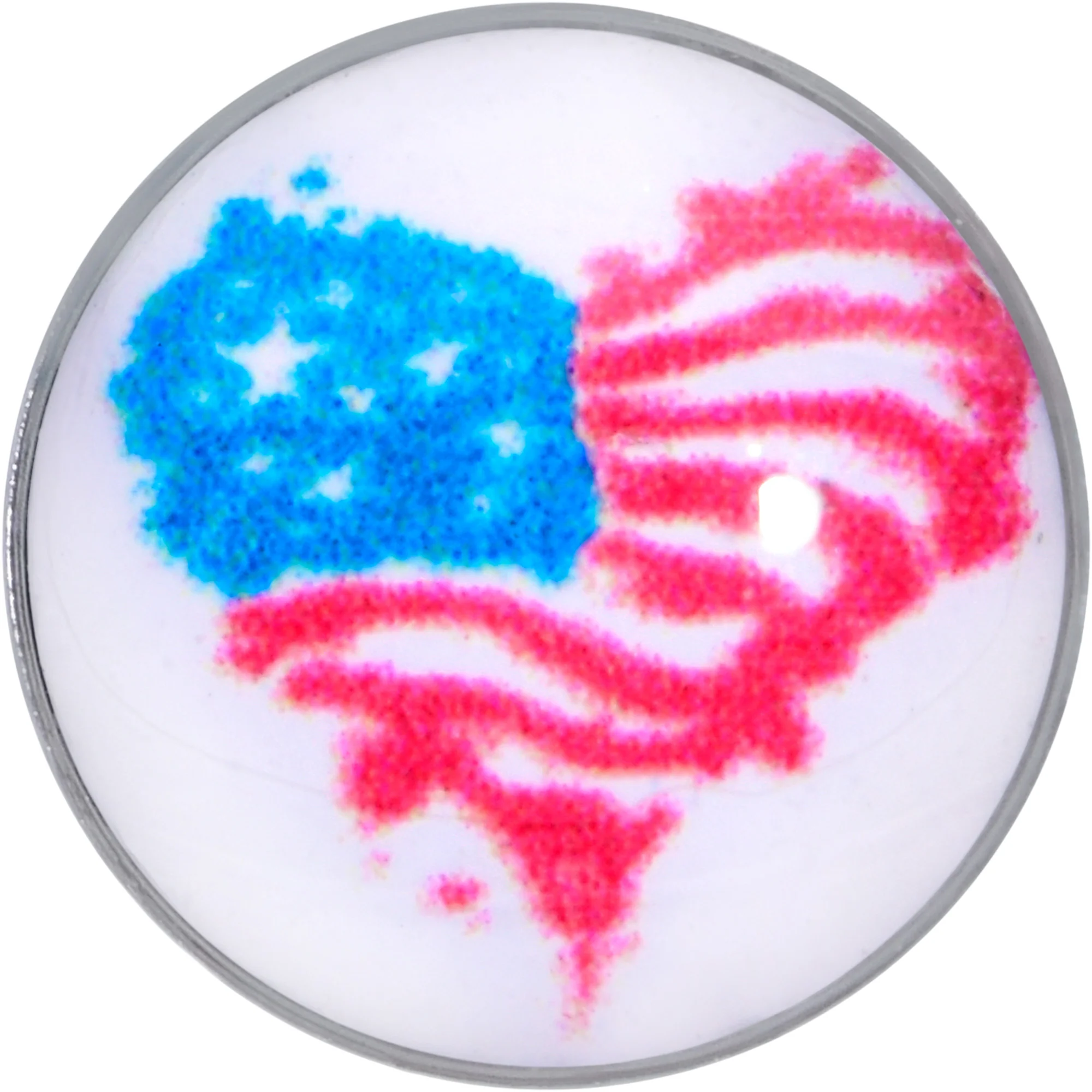 16G 1/4 Heart Flag Patriotic Cartilage Tragus Earring - Image 2