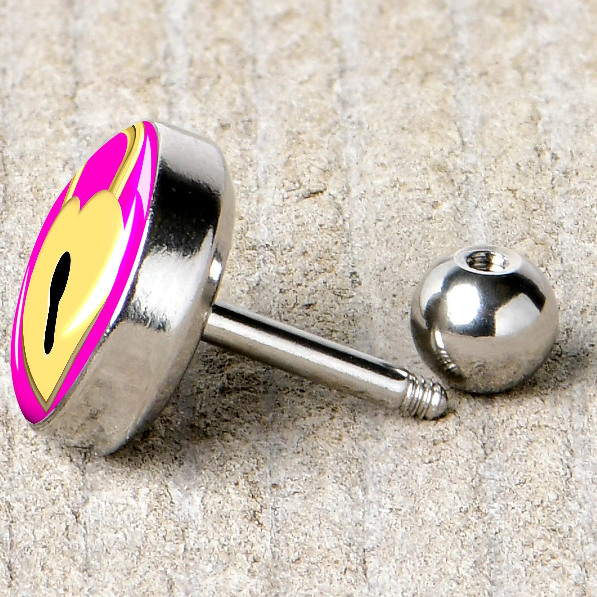 16G 1/4 Heart Lock Cartilage Tragus Earring by Onyx O - Image 5