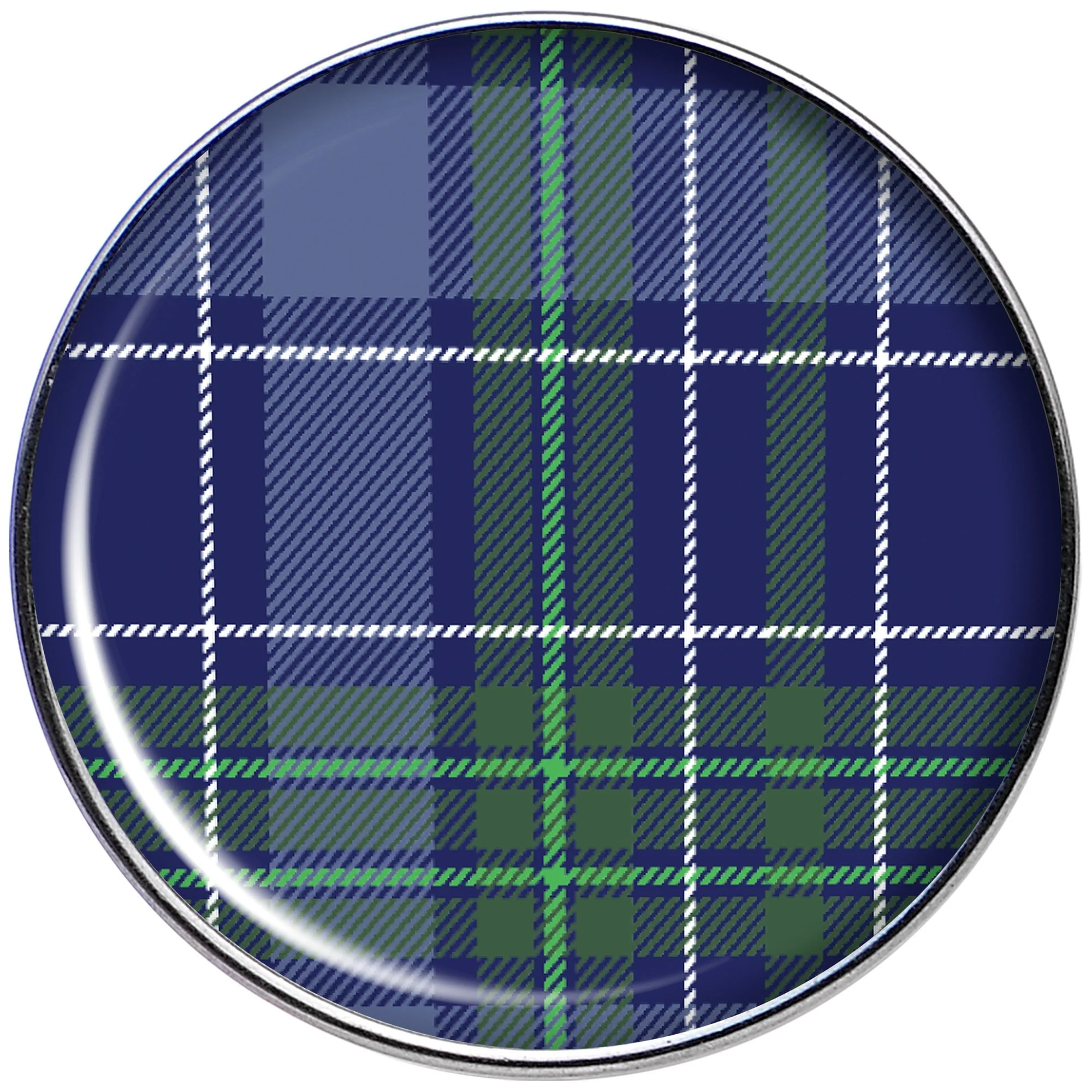 16G 1/4 Holiday Blue Green Plaid Tragus Cartilage Earring - Image 2