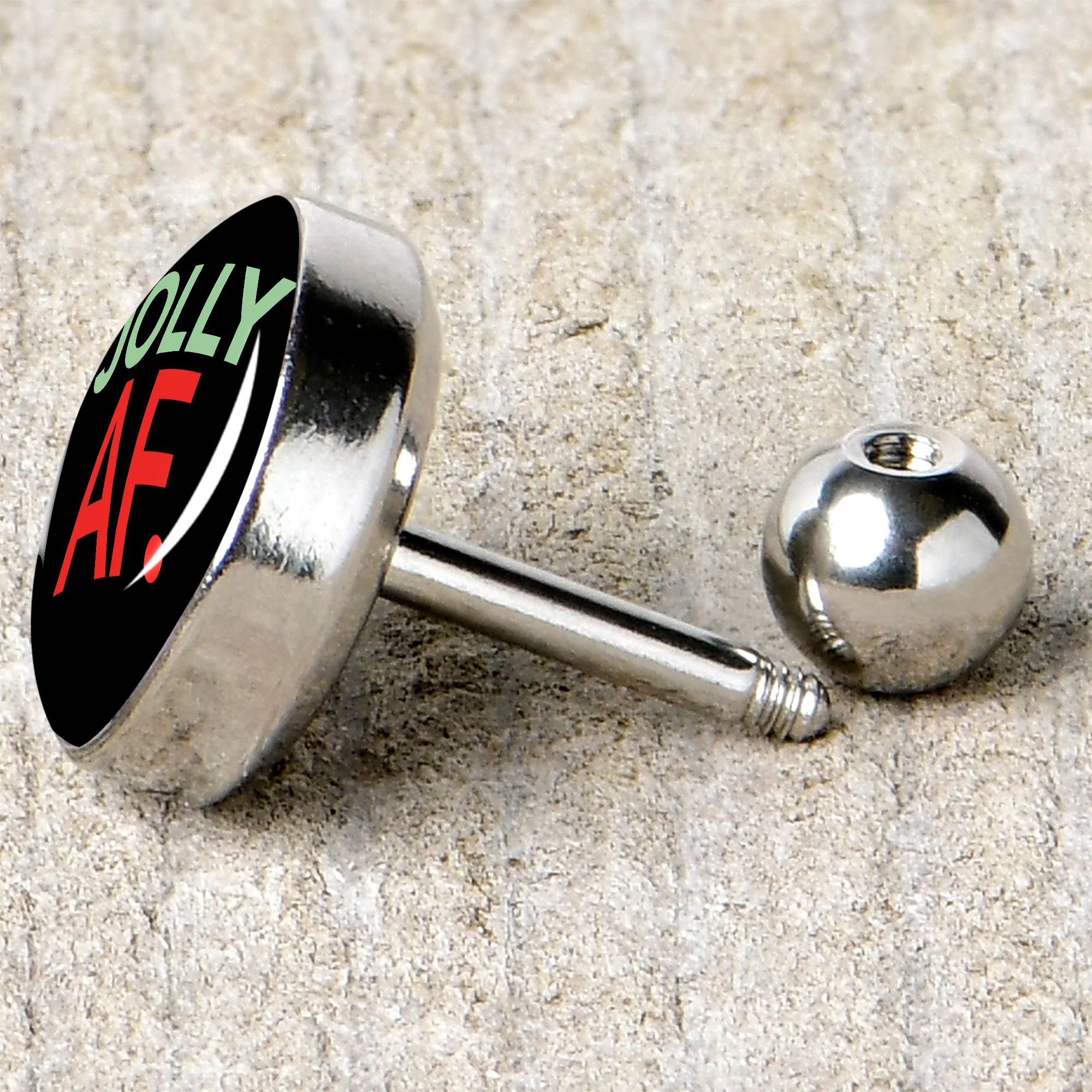 16G 1/4 Jolly AF Festive Holiday Tragus Cartilage Earring by Onyx O - Image 5