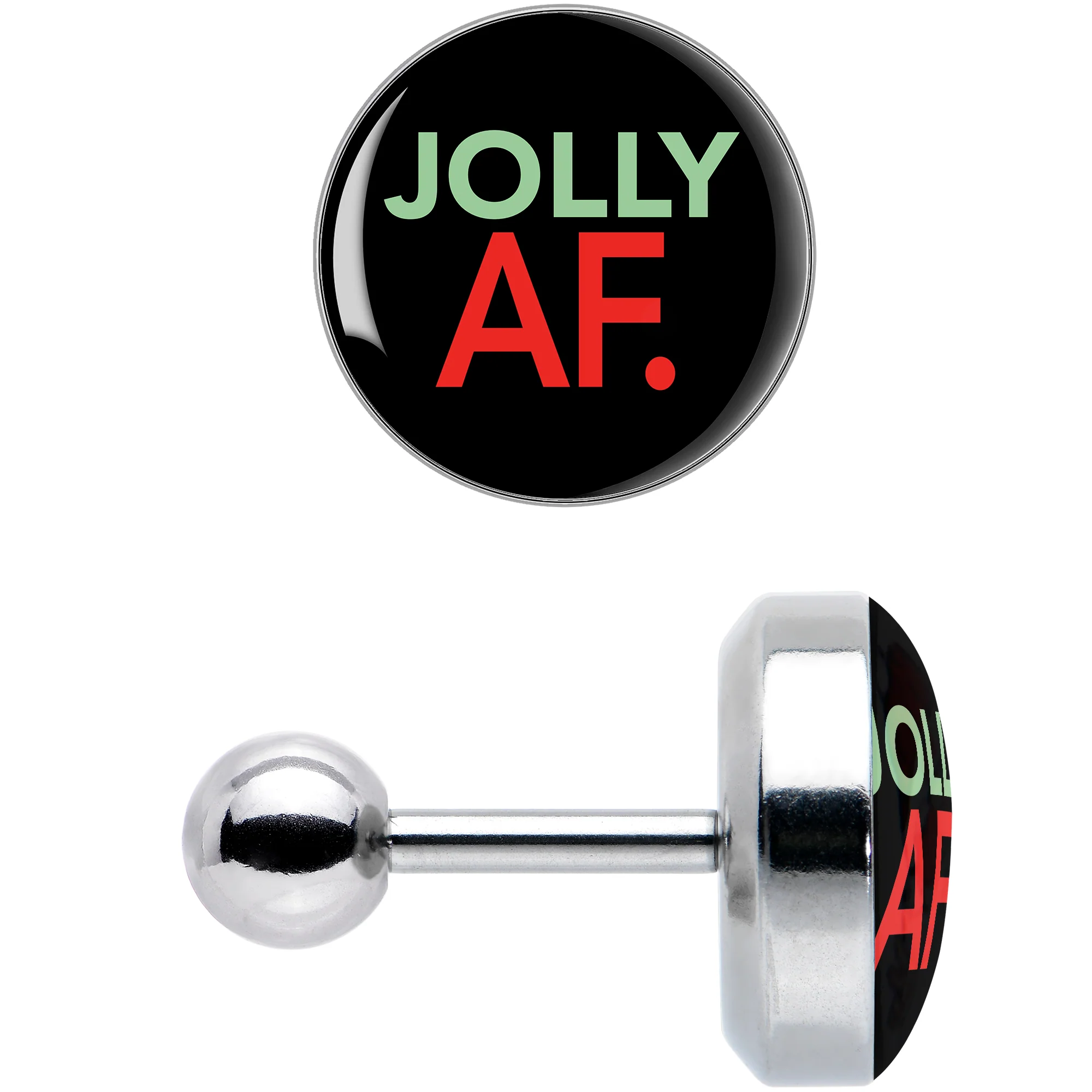 16G 1/4 Jolly AF Festive Holiday Tragus Cartilage Earring by Onyx O - Image 8