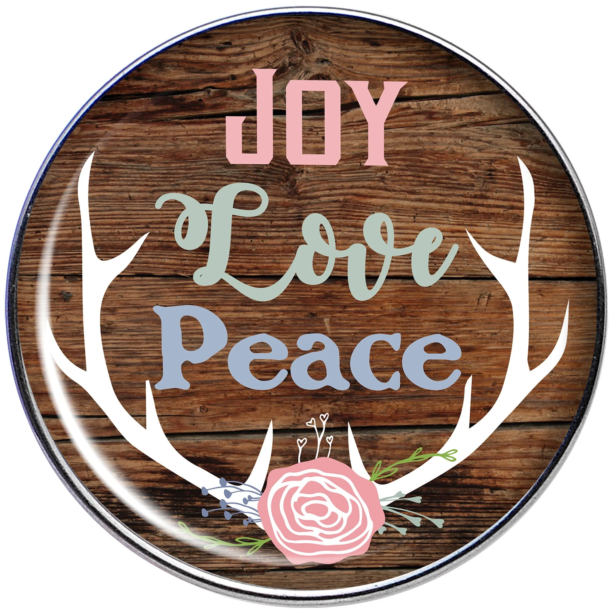16G 1/4 Joy Love Peace Antlers Tragus Cartilage Earring - Image 2